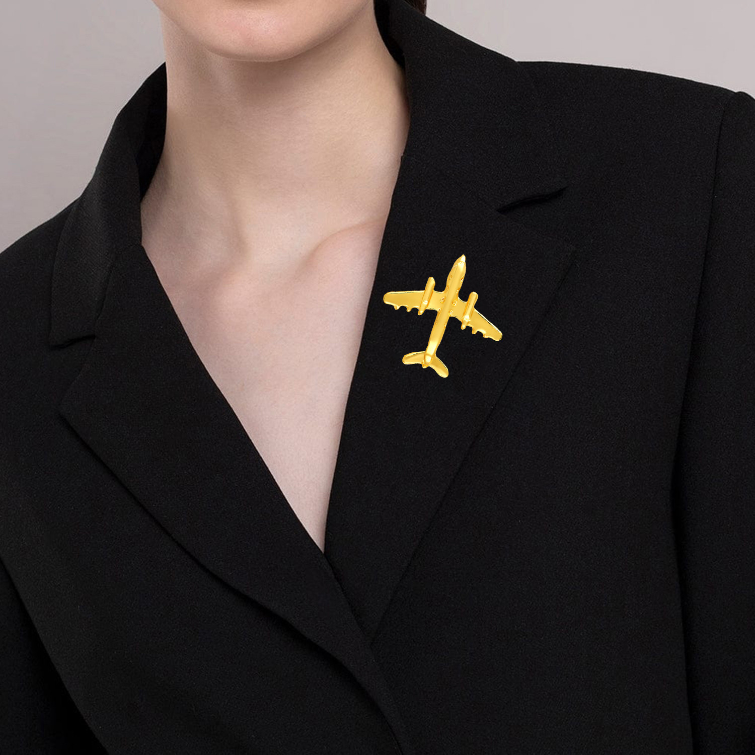 Image of mahi Combo of 4 Mini Aircraft Badge Coat Suit Pin Brooch