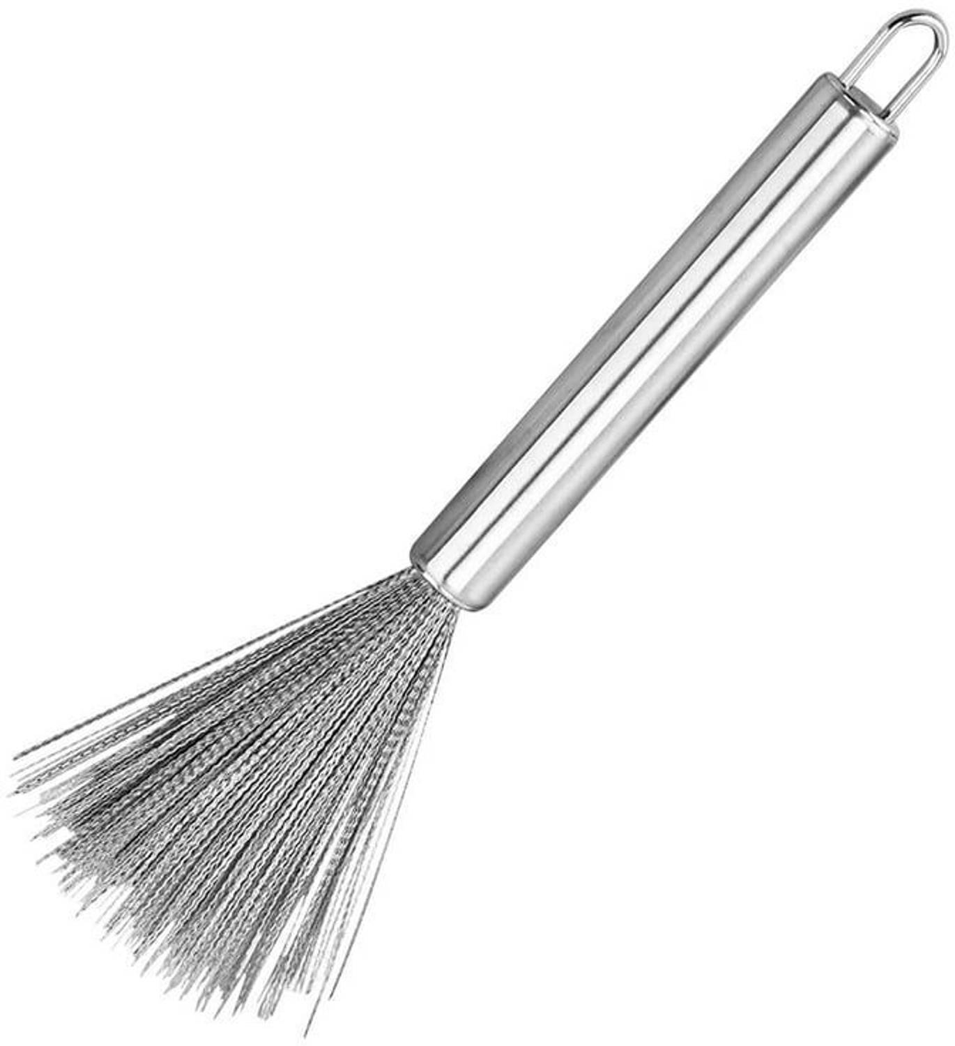 AMEEDARSHAN Stainless Steel Pot Brush, Grill Brush, Cookware Scrubber with Long Handle Microfibre Wet and Dry Brush