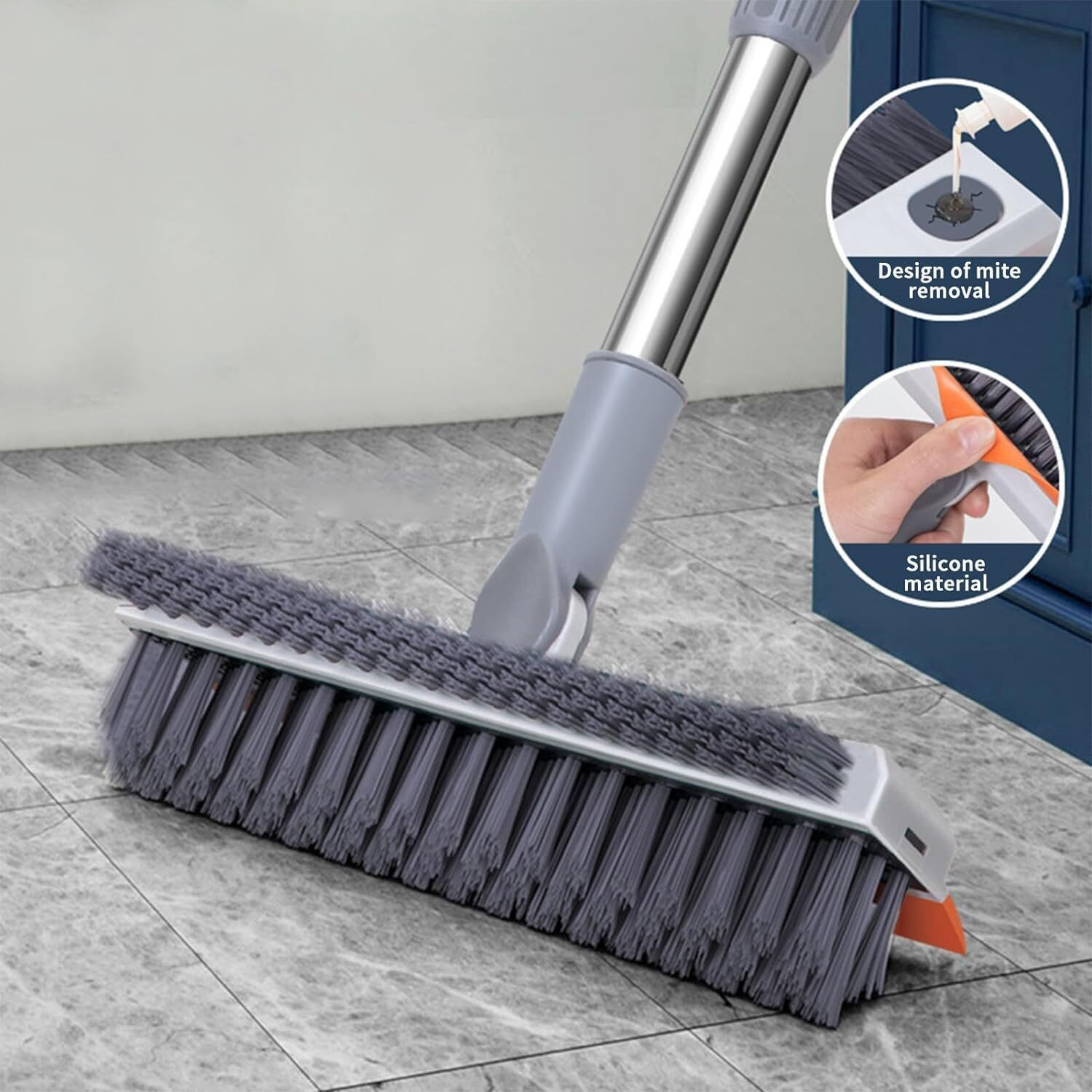 Image of EstoreV 3-in-1 Tile Cleaning Brush with Long Handle