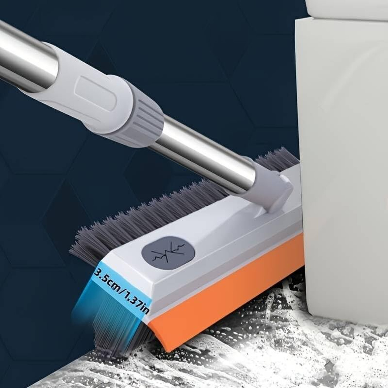 Image of EstoreV 3-in-1 Tile Cleaning Brush with Long Handle