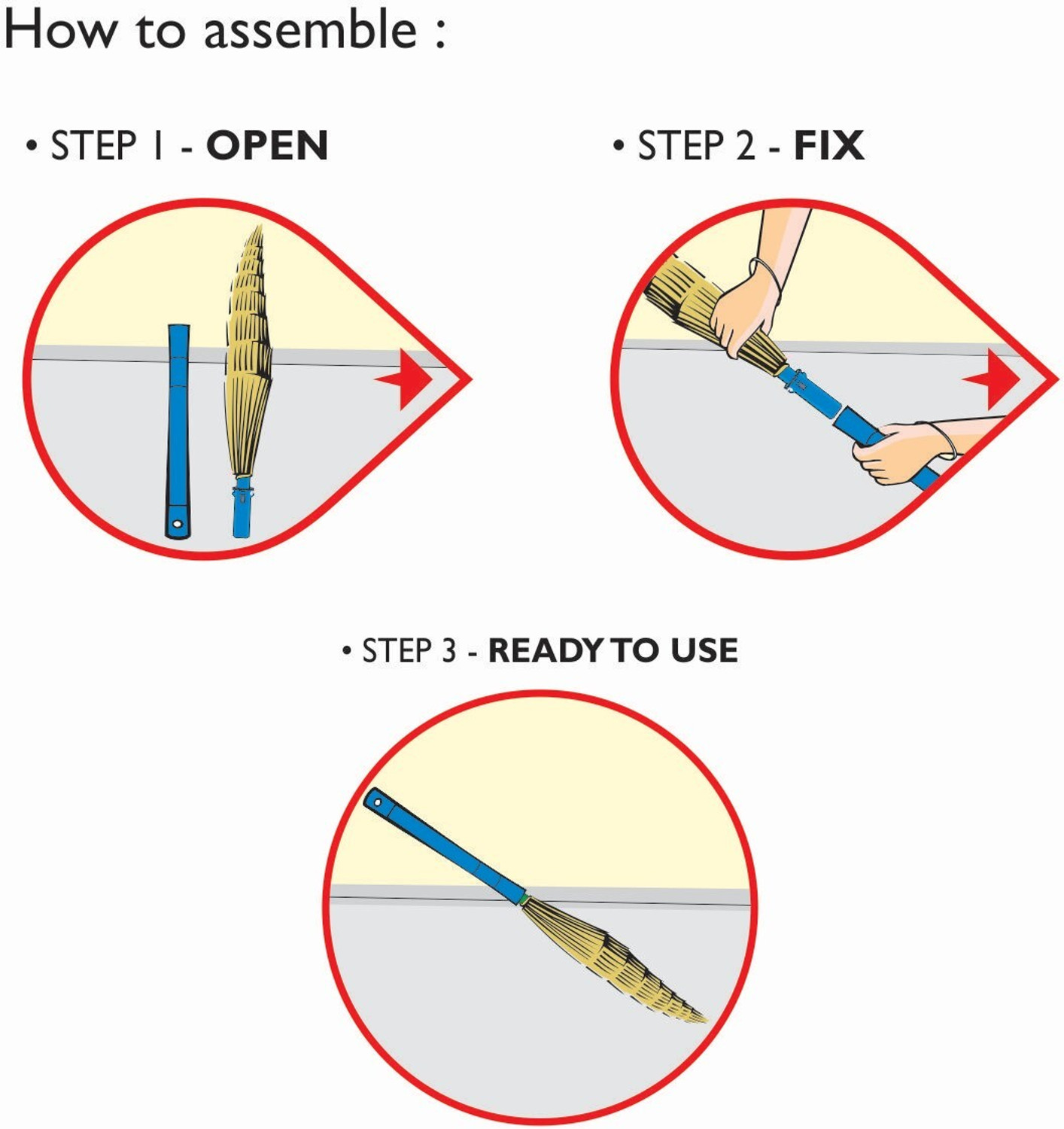 Image of GALA Gala No Dust Broom Modular Pack of 10 Plastic Dry Broom