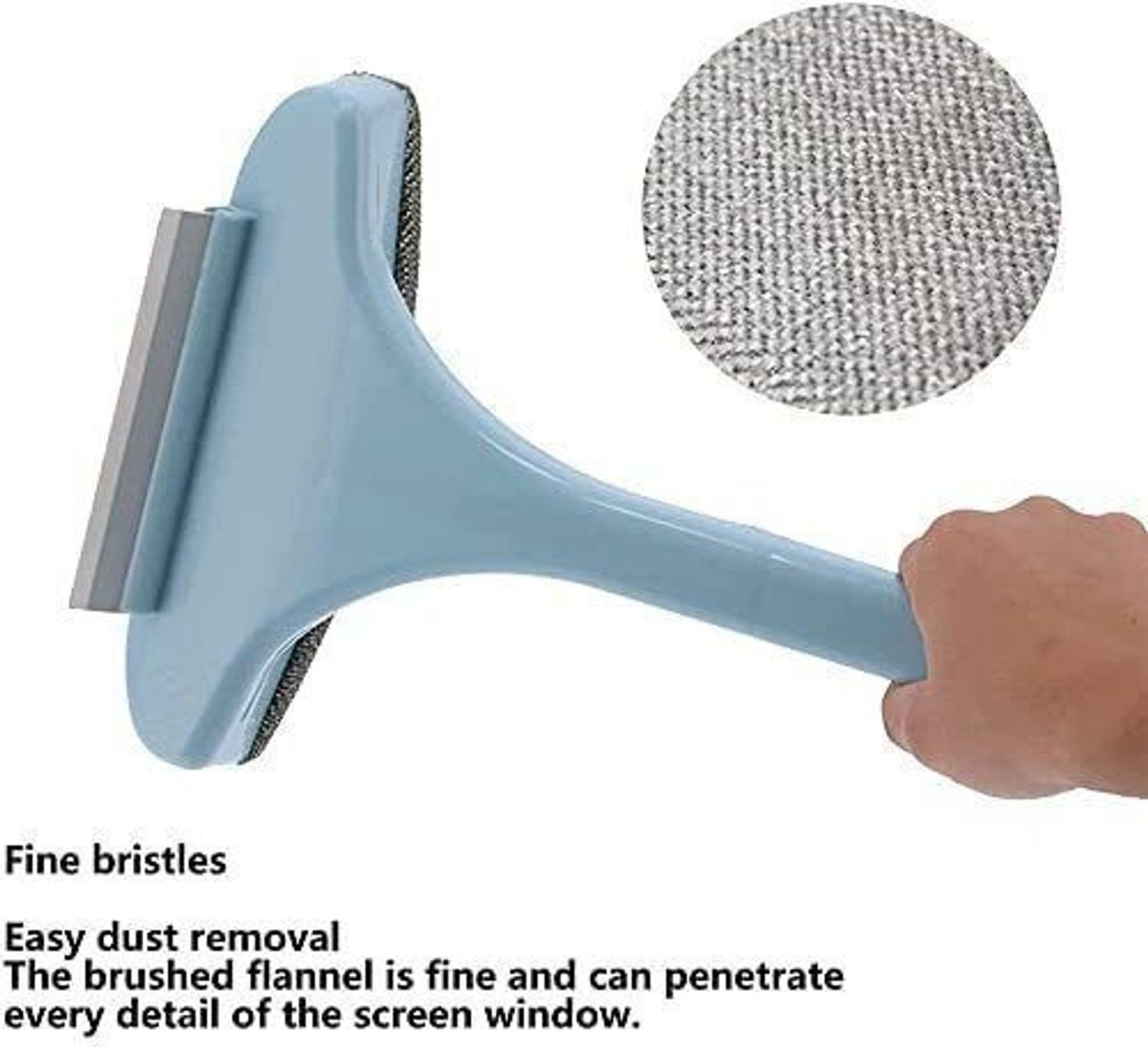 Image of JEFFDRA 2 in 1 Window Mesh Screen glass Cleaning brush Microfibre Wet and Dry Brush