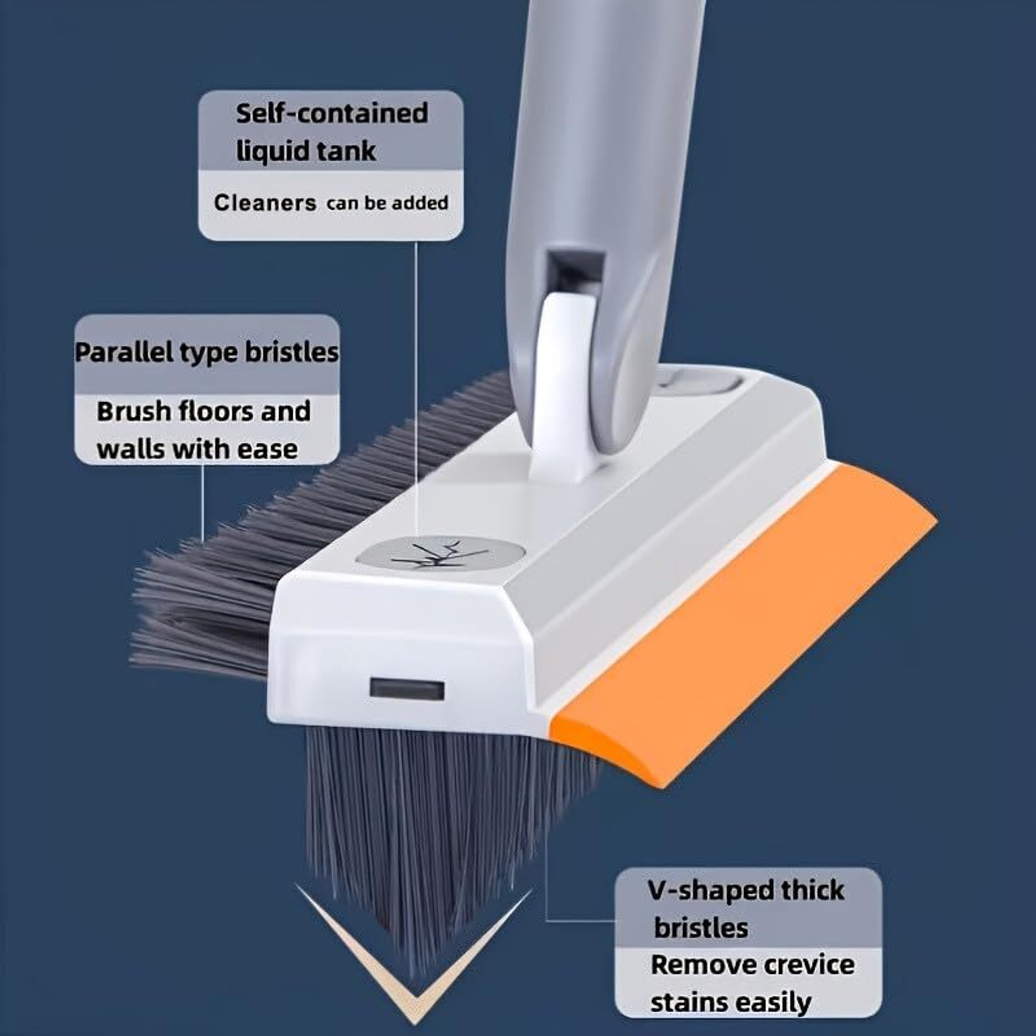 Image of EstoreV 3-in-1 Tile Cleaning Brush with Long Handle
