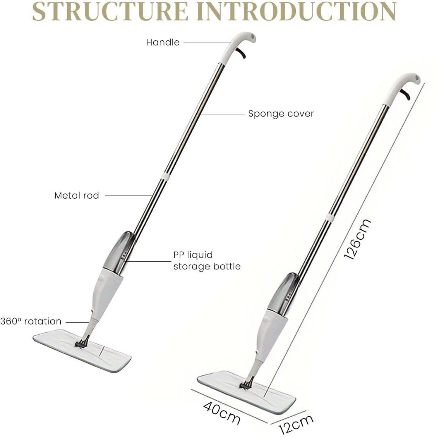 Image of siyaeverplus floor mop spray Microfibre Wet and Dry Broom