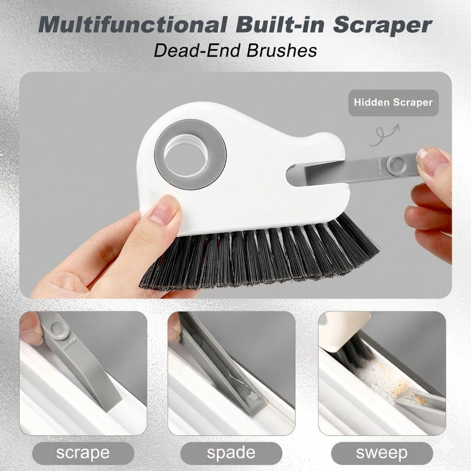 Image of MAAUVTOR Groove Cleaning Brush for Window Seal Door Track 2 in 1 Grout Crevice Cleaner Microfibre Wet and Dry Brush