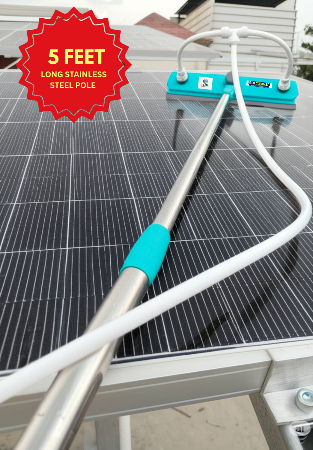 Image of Tubi solar panel cleaning brush Nylon Wet and Dry Brush