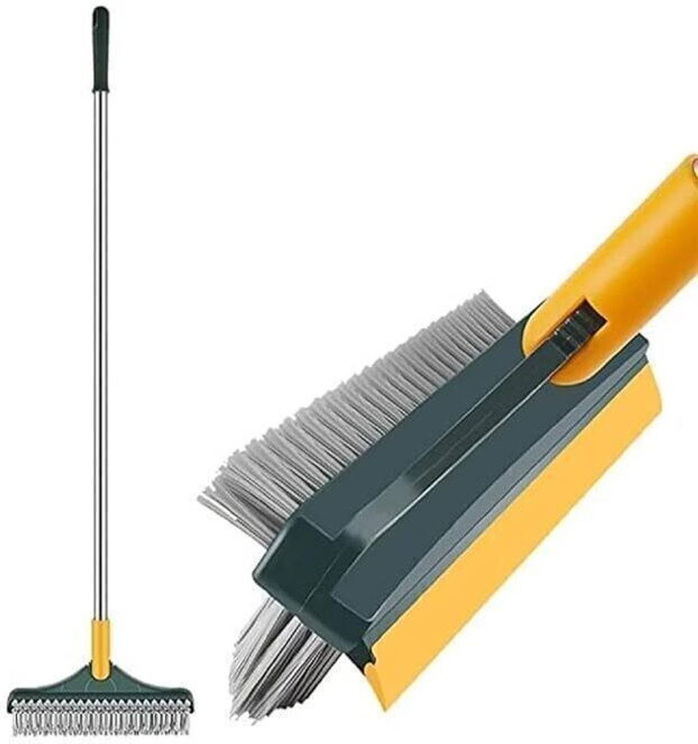 arther Bathroom Cleaning Brush with Wiper Upgraded 3 in 1 Toilet Brush Microfibre Wet and Dry Brush
