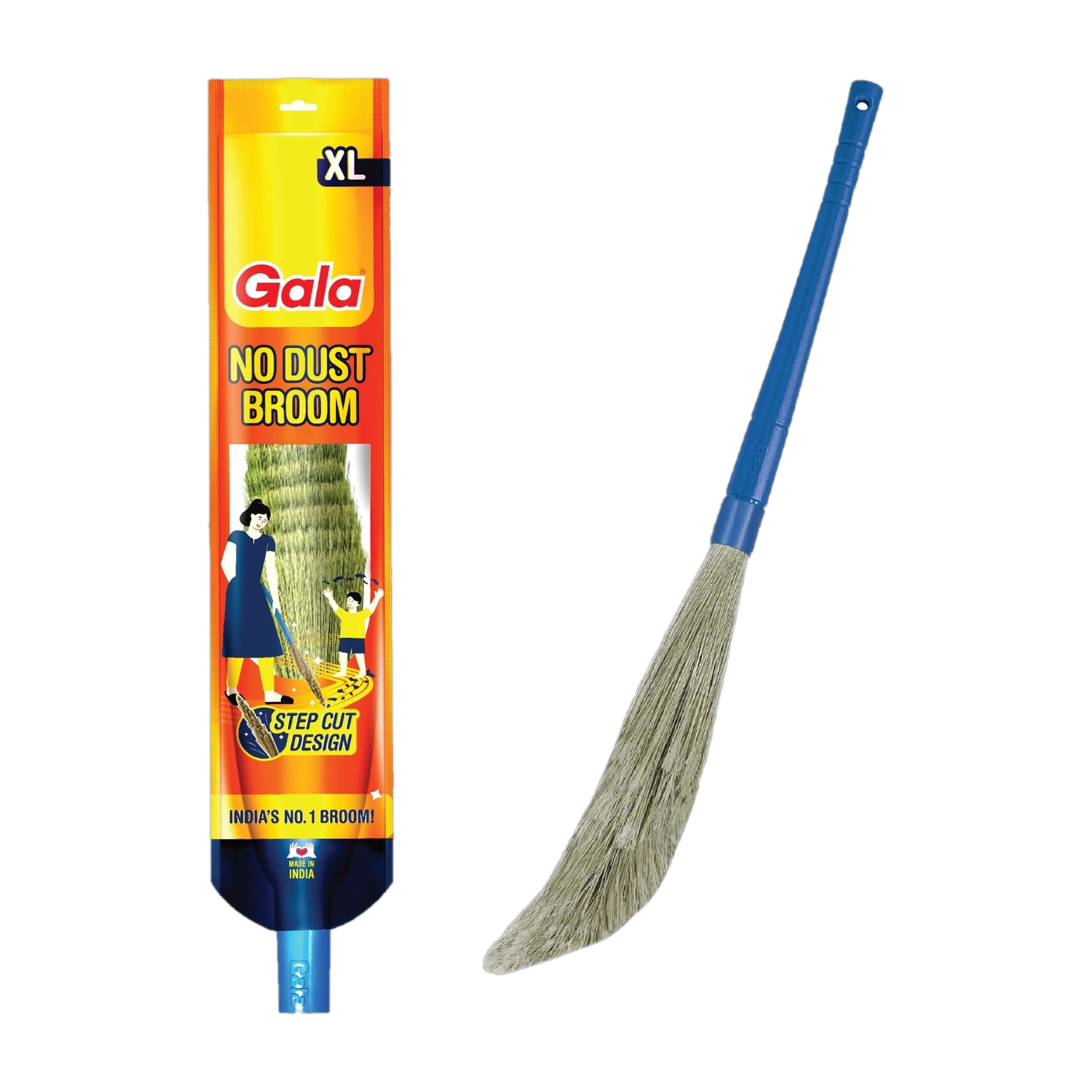 Image of GALA No Dust XL Plastic Wet and Dry Broom (Blue)