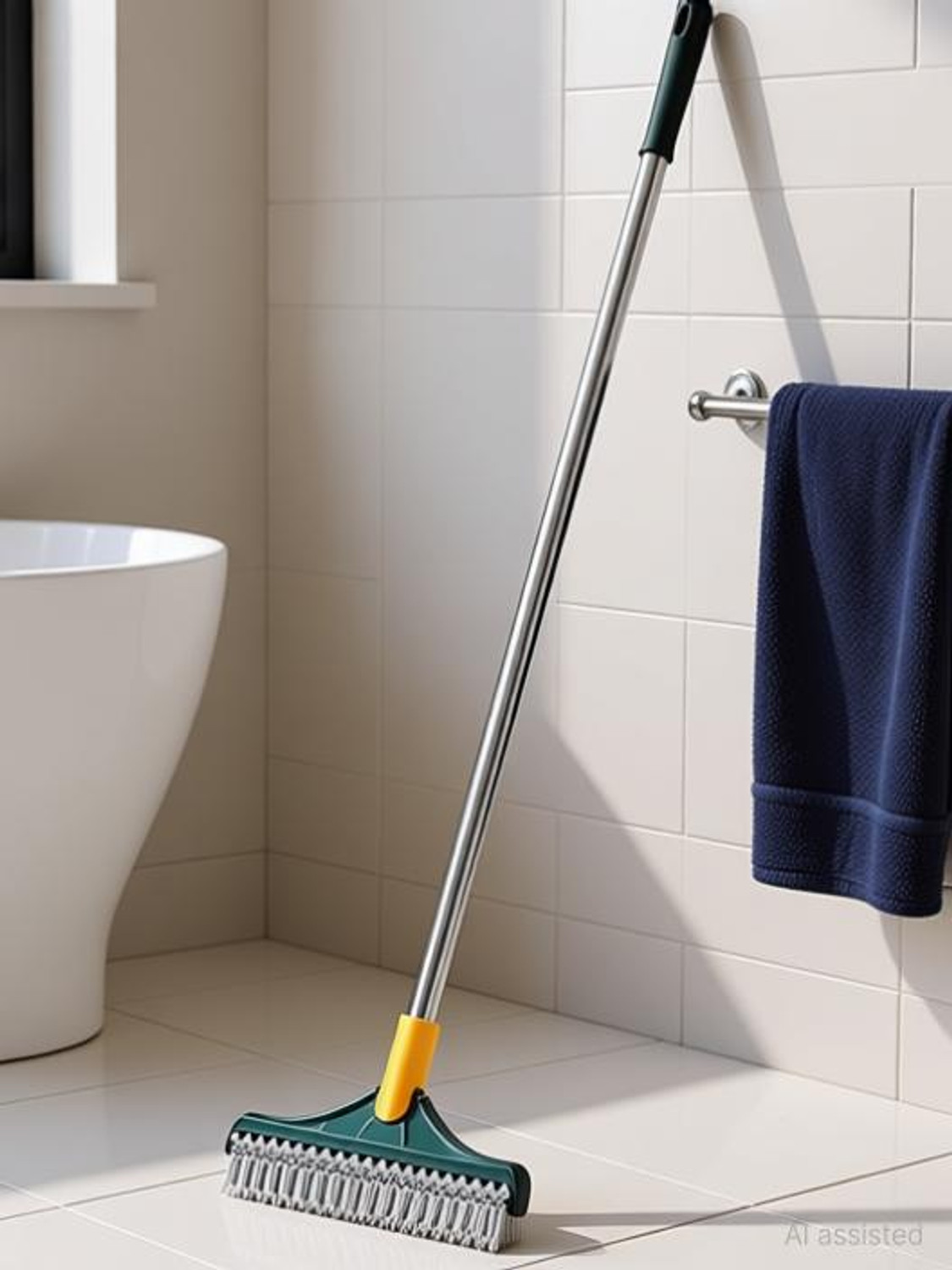 Image of ZUDORA Upgraded 3 in 1 Bathroom Cleaning Brush with Wiper (Multicolor)