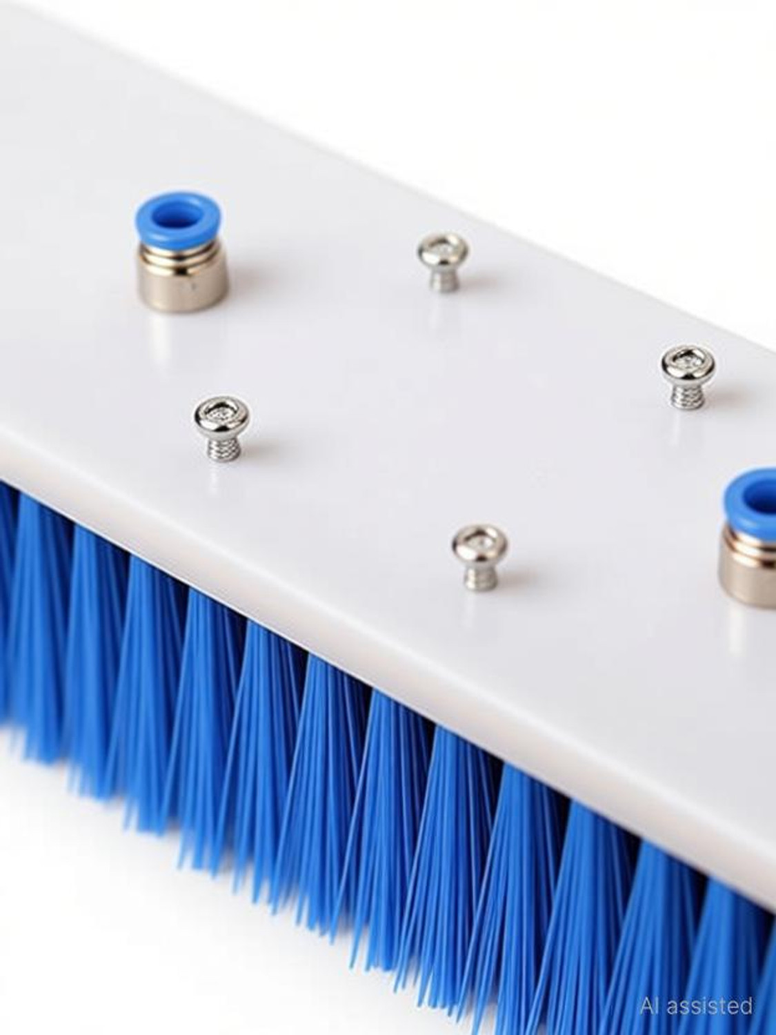 Image of balajiecom Solar Panel Cleaning Brush Compatible with 3 /4 /6 /8.4MTR Kit,Plastic (Brush Only) Nylon Wet and Dry Brush (Blue, White)
