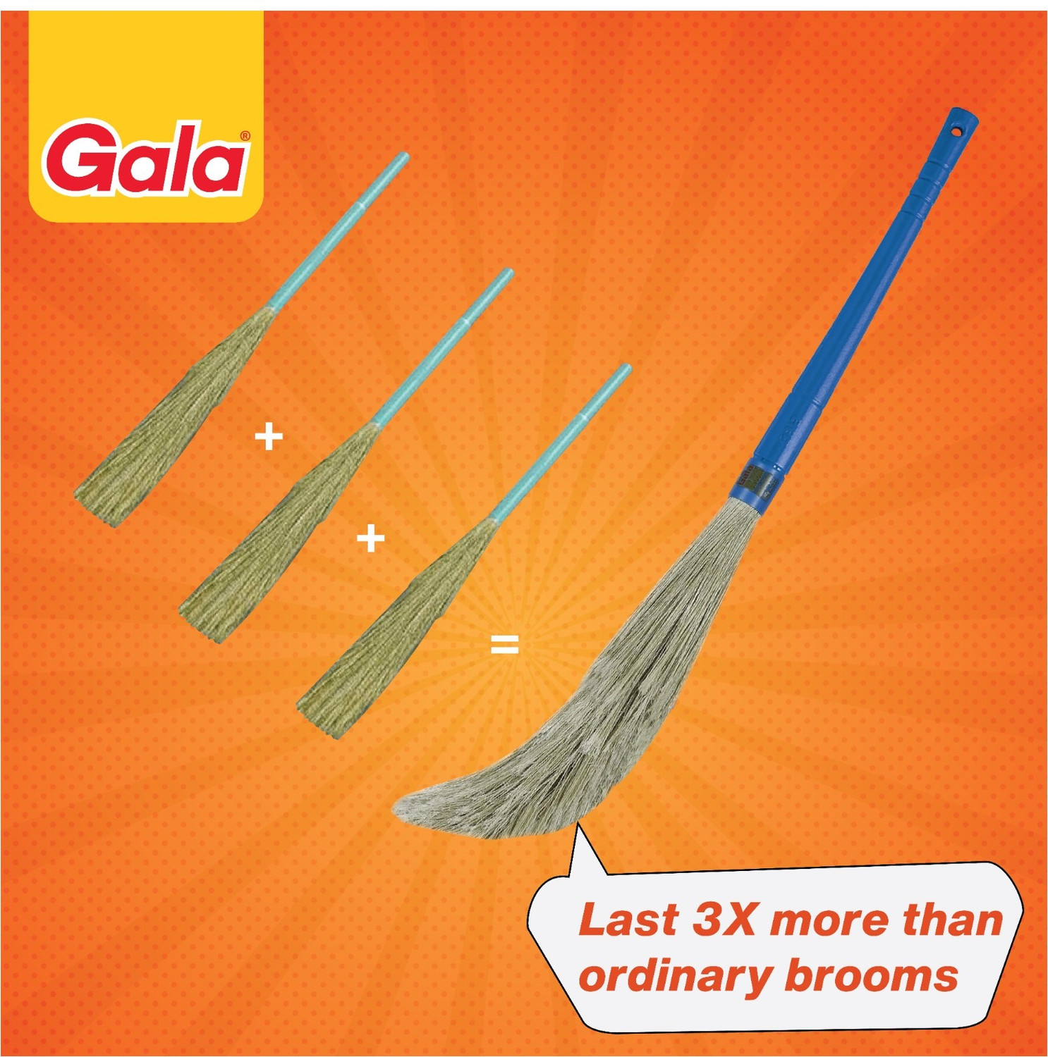 Image of GALA No Dust XL Plastic Wet and Dry Broom (Blue)