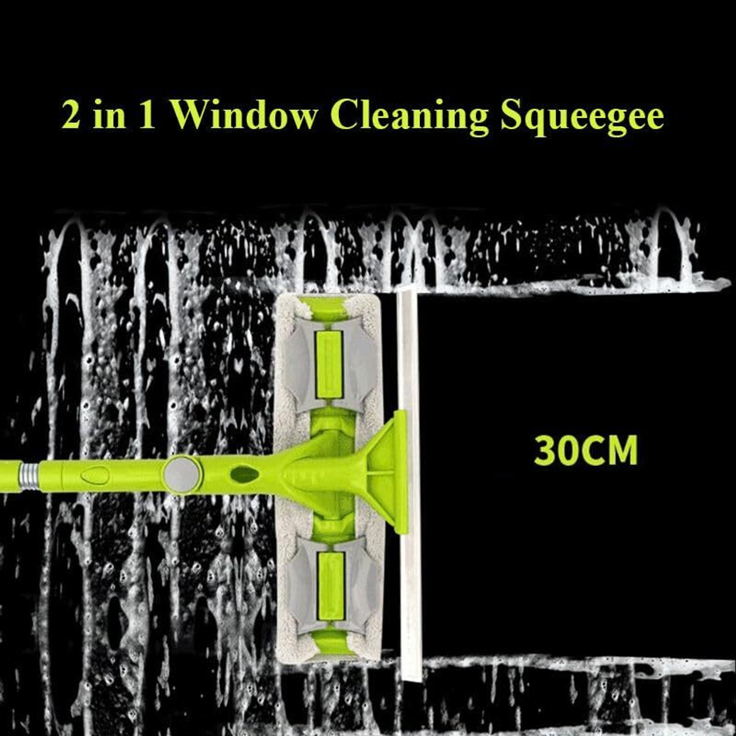 Image of SCRUMBLE CREATION SolarWipe Pro 2-in-1 Solar Panel & Window Cleaning Kit with Extendable Handle Microfibre Wet and Dry Brush
