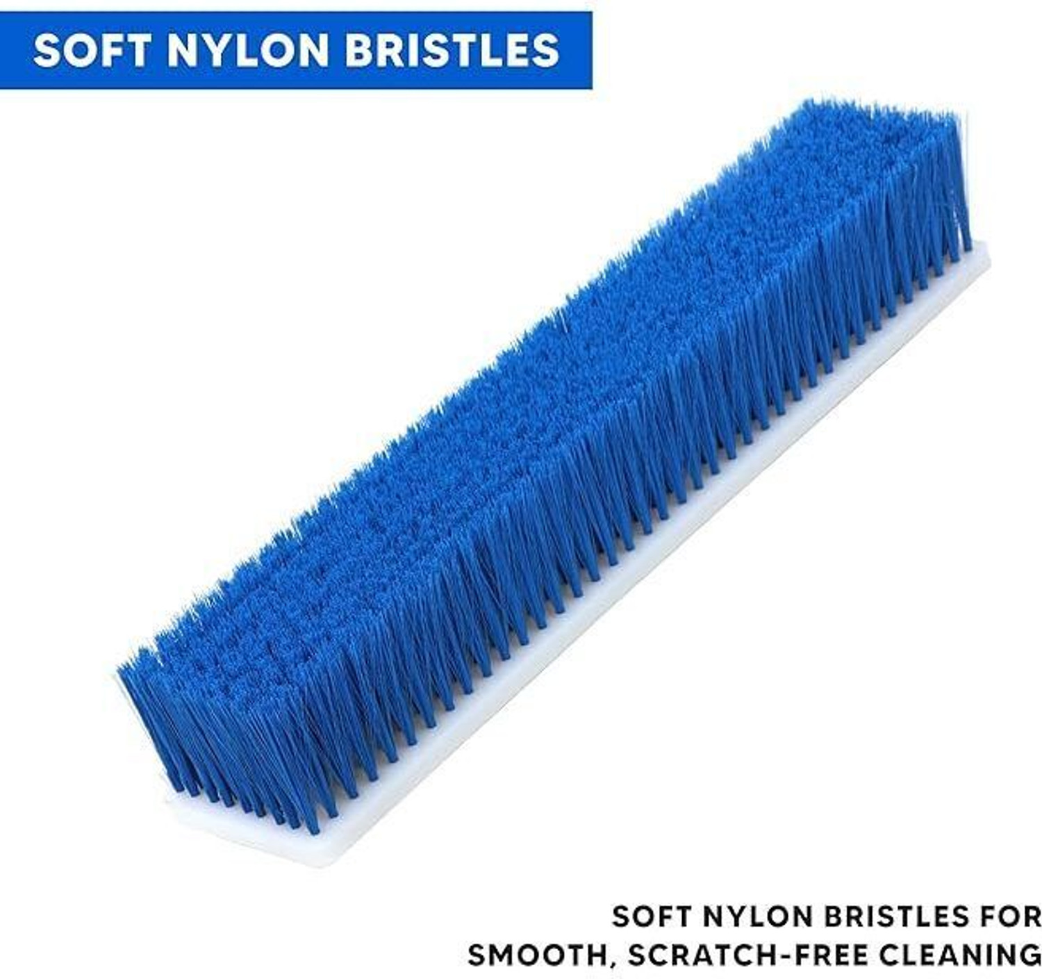 Image of balajiecom Solar Panel Cleaning - Heavy-Duty Nylon Brush with PU Pipe and Accessories Nylon Wet and Dry Brush