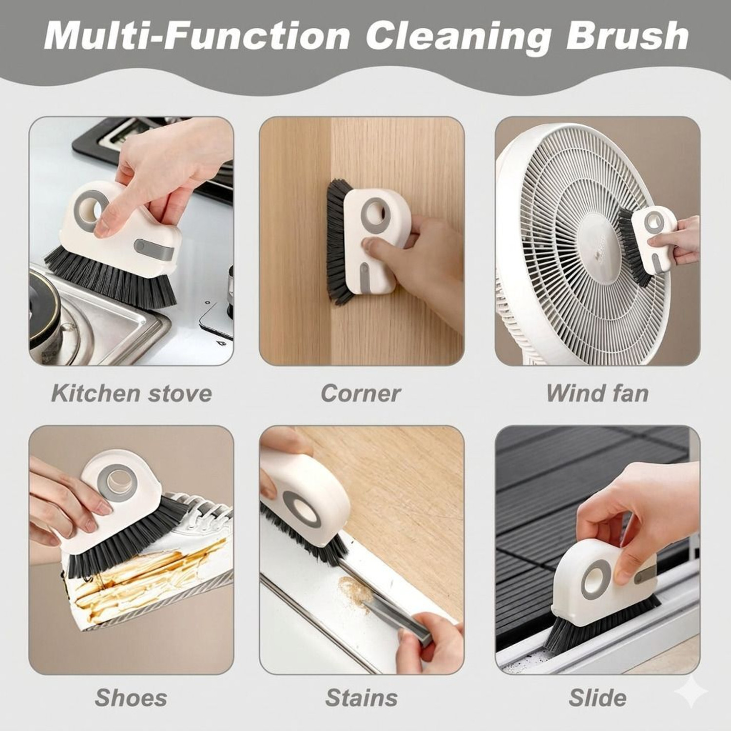 Image of MAAUVTOR Groove Cleaning Brush for Window Seal Door Track 2 in 1 Grout Crevice Cleaner Microfibre Wet and Dry Brush