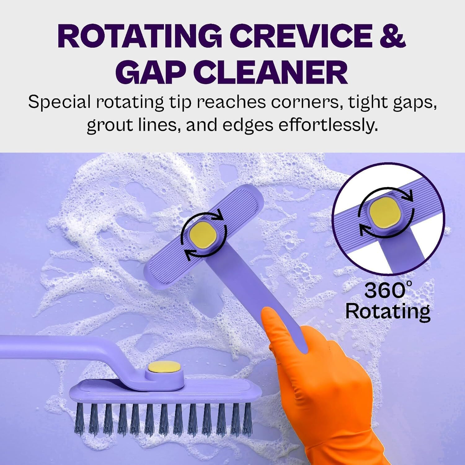 Image of QOZWEID Crevice Gap Corners Cleaning for Bathroom Kitchen Household Plastic Wet and Dry Brush