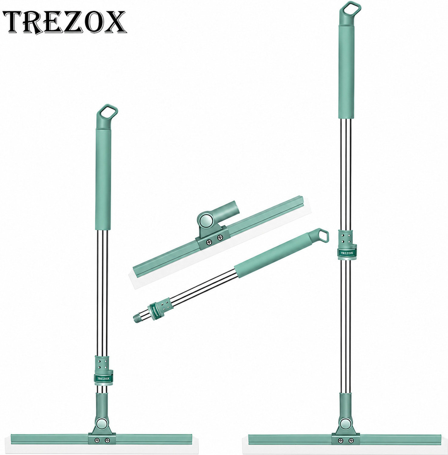 Image of Trezox Magic Broom Silicon Wiper for Floor 180 Degree Rotating Plastic, Silicone Wet and Dry Broom