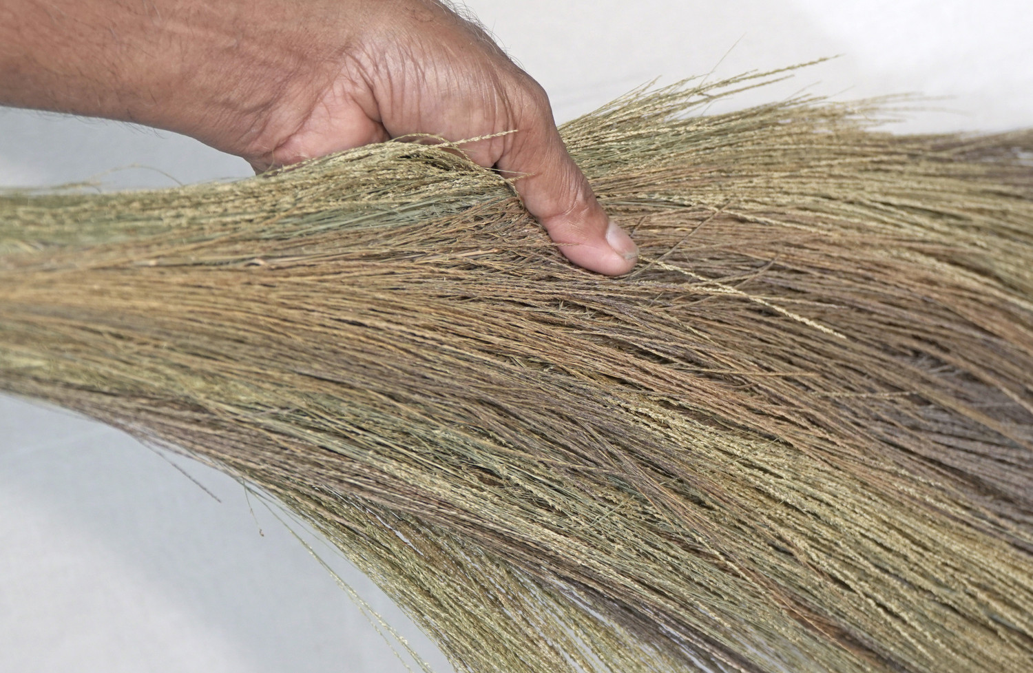 Image of Sahni 100%Narural Grass Broom steel handle pack 3 Grass Dry Broom
