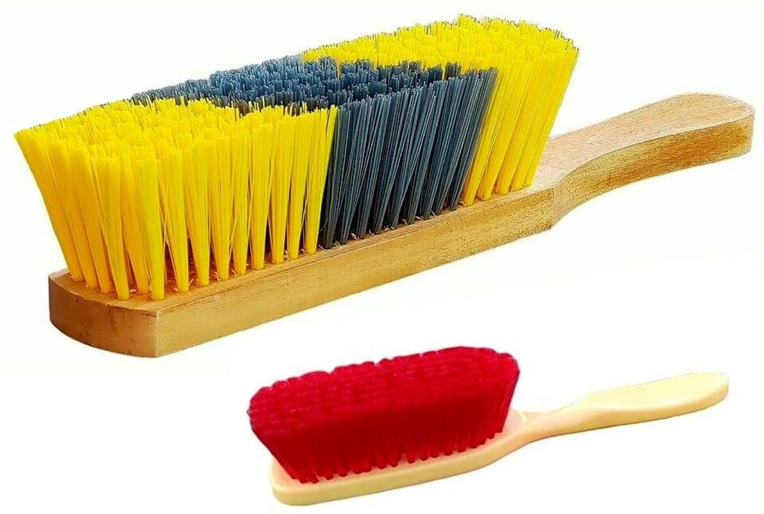 Image of Antiter Combo Soft /Hard Bristles Brush Cleaning FloorTilesCoatBedsheetClothsCarpetCar. Plastic Wet and Dry Brush (Multicolor, 2 Units)