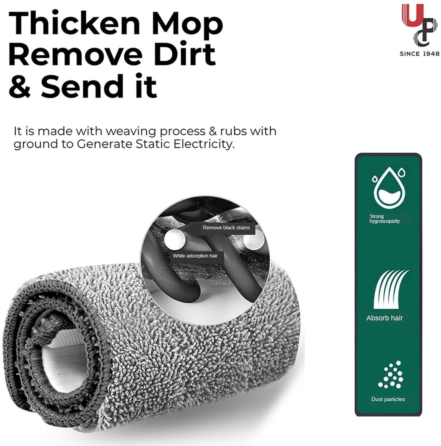 UPC 38cm Flat Mop with 360 Degree Rotating Head - Image 5