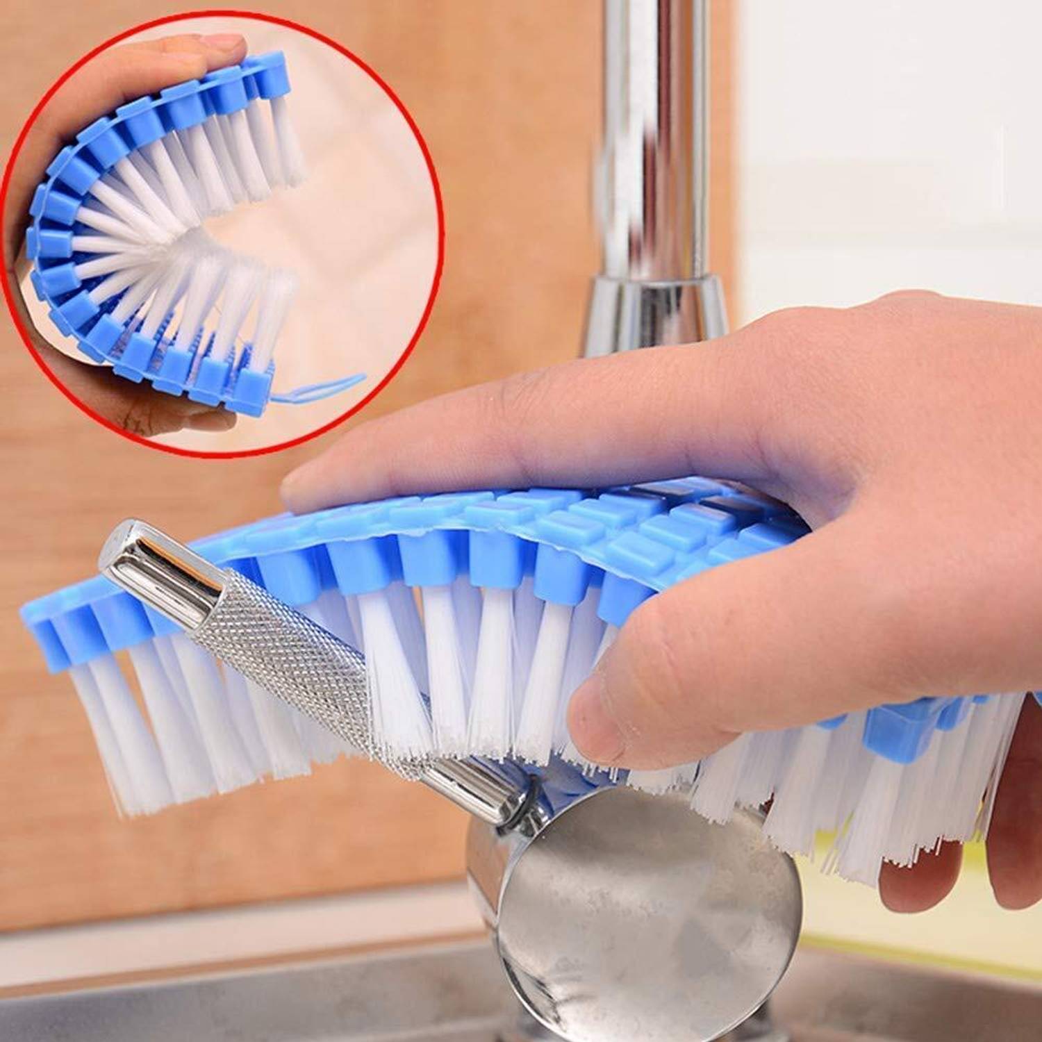 NIROVA Flexible multi-purpose Cleaning Brush for Kitchen & Bathroom, Nylon Wet and Dry Brush — Cleaning Tools