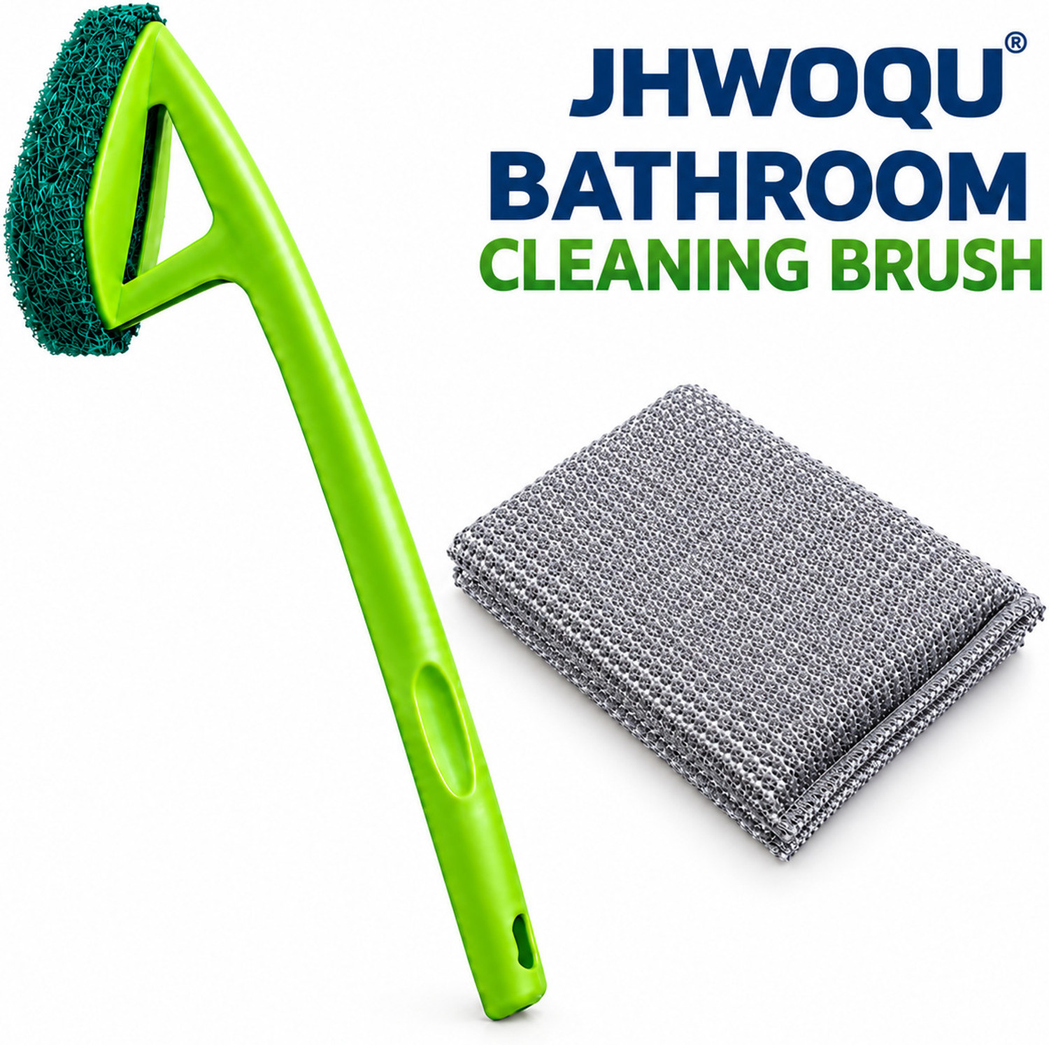 Image of JHWOQU Bathroom Brush scrubber for superior tile cleaning Microfibre Wet and Dry Brush