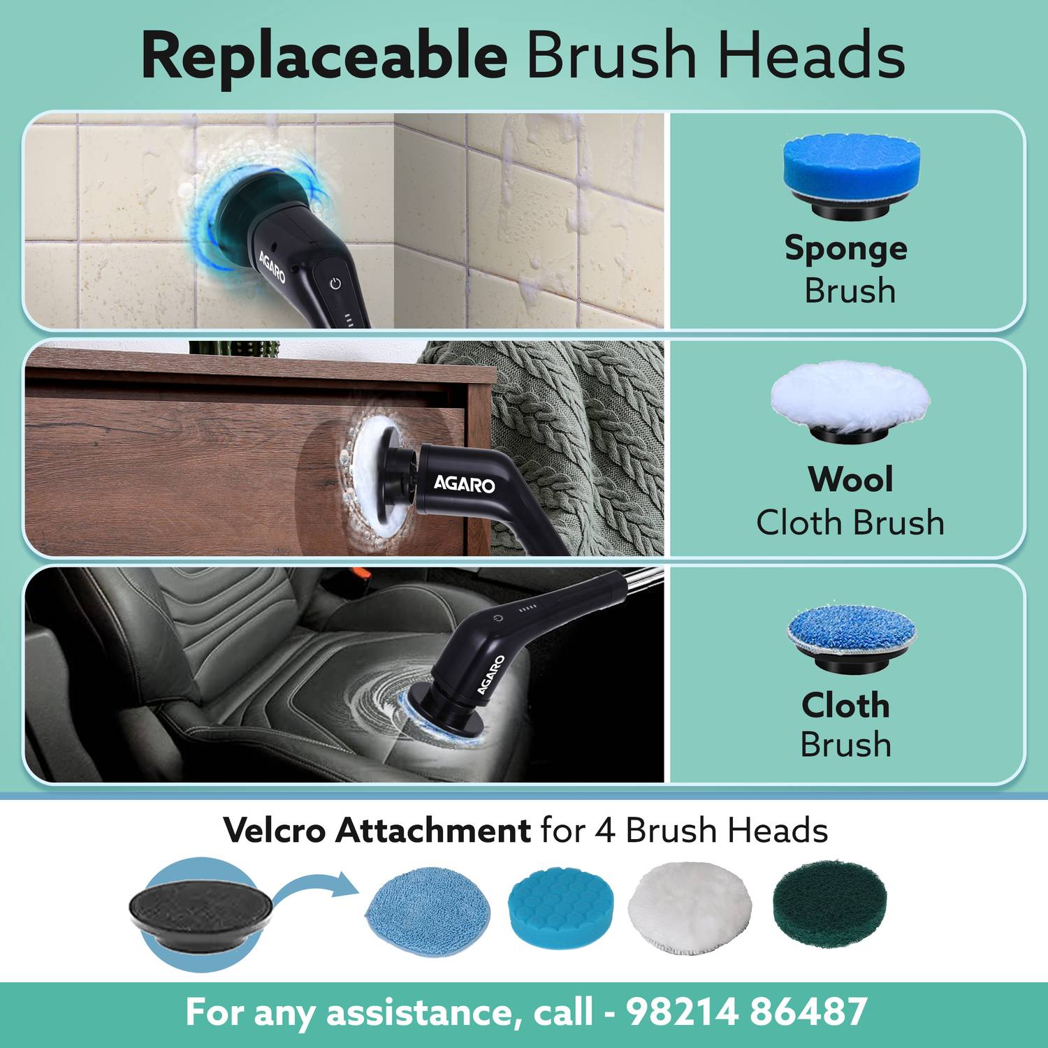 Royal Electric Spin Scrubber, Cleaning Brush Scrubber for Home, 400RPM/Mins Cleaning Brush - Image 5