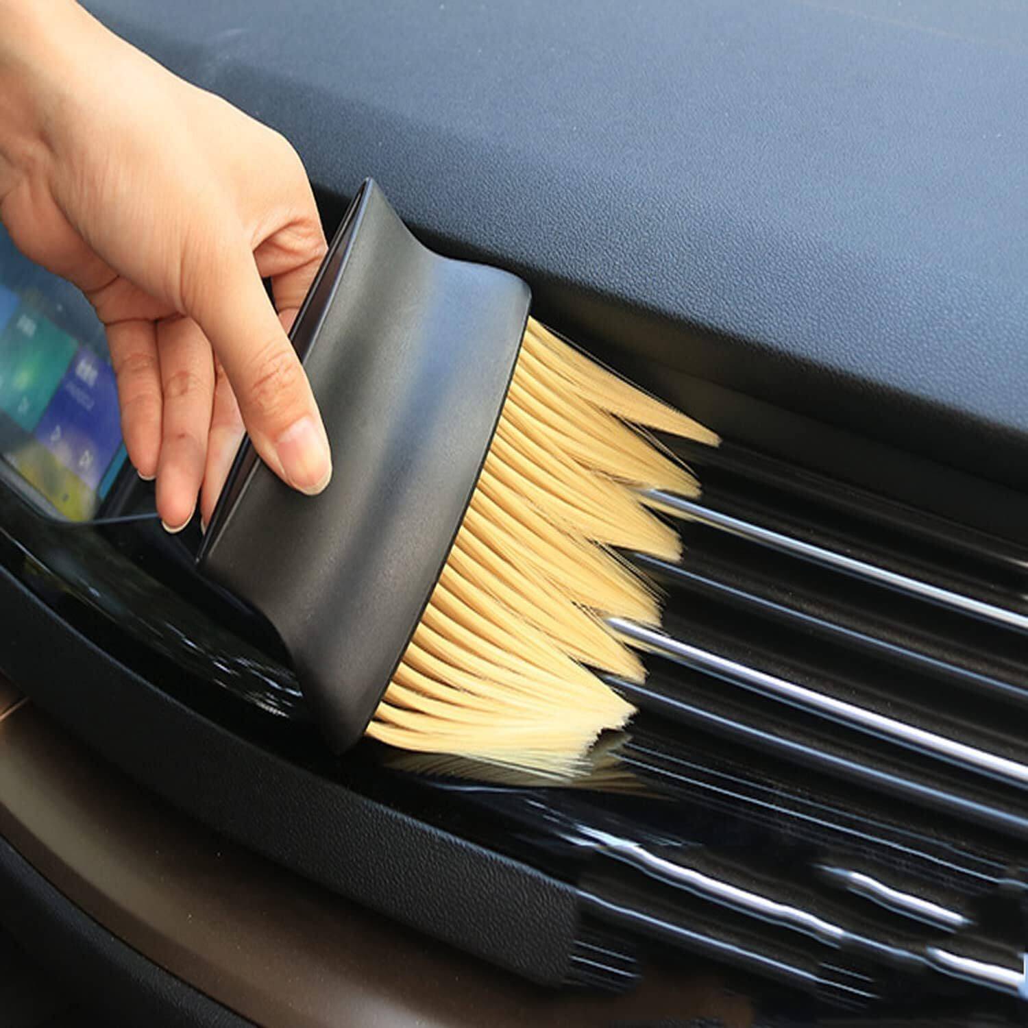 carfrill Car Cleaning Brushes Duster Soft Bristles Detailing Brush Dusting Tool Plastic Wet and Dry Brush