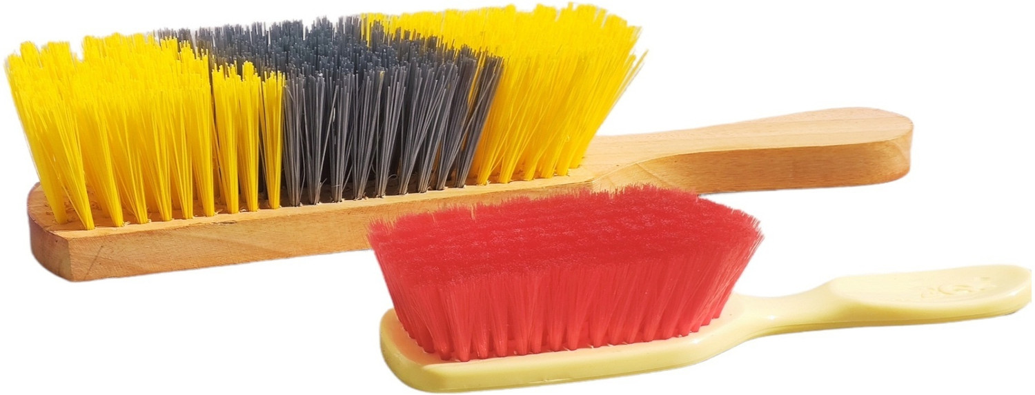 Image of Antiter Combo Soft /Hard Bristles Brush Cleaning FloorTilesCoatBedsheetClothsCarpetCar. Plastic Wet and Dry Brush (Multicolor, 2 Units)