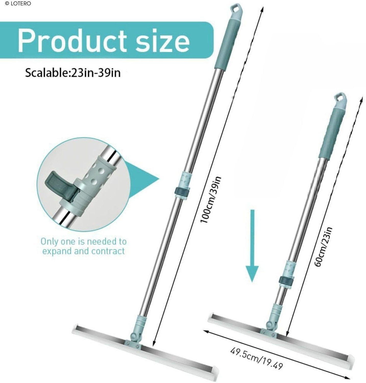 Image of ZEBREOLINE Floor Wiper with Silicone Blade Magic Broom Water Squeegee for Floor Cleaning Floor Wiper