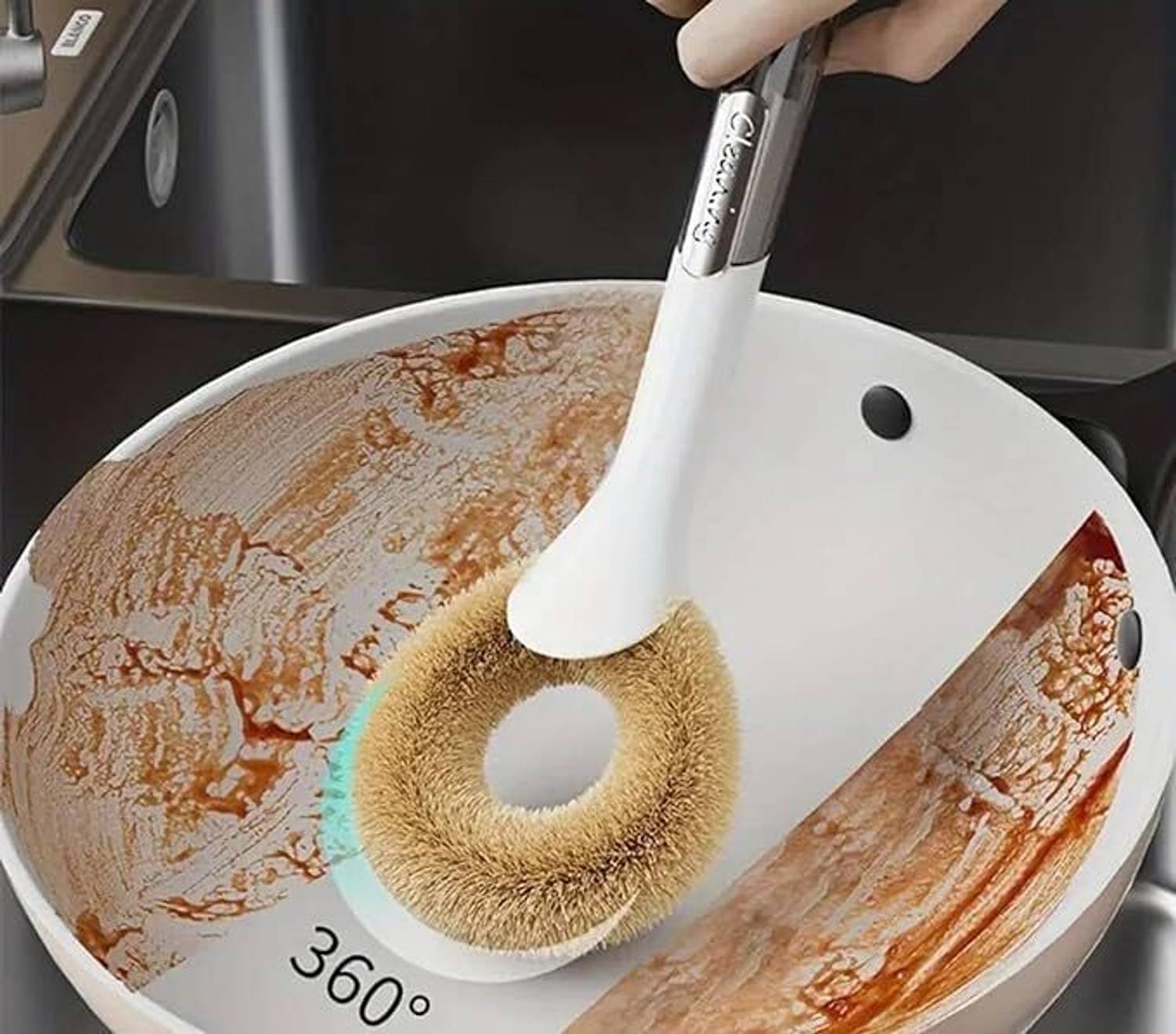 DD TREDS DD Treds Natural Coconut Coir Kitchen Scrub Brush with Ergonomic Long Handle Plastic Dry Brush — Cleaning Tools