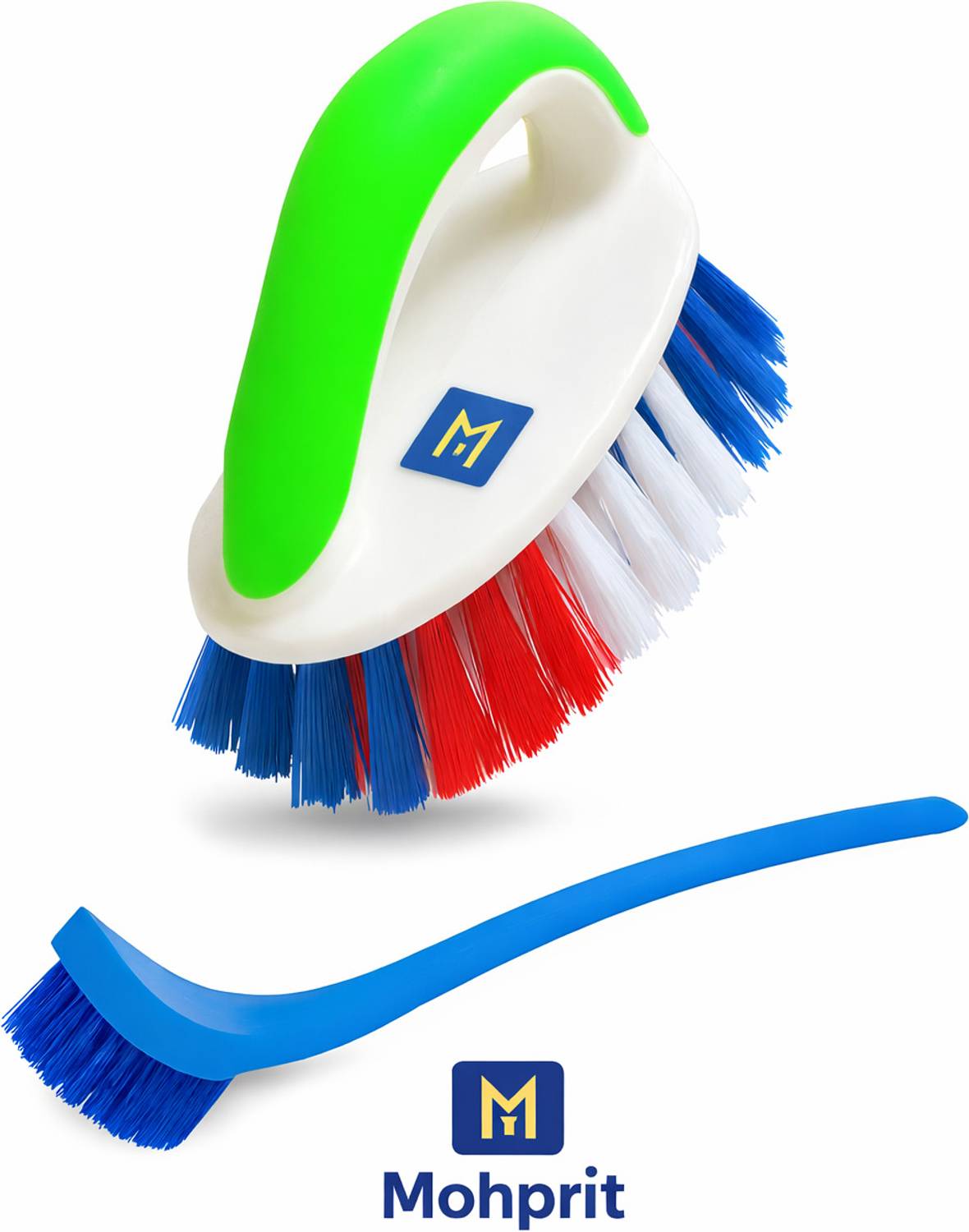 Mohprit Laundry & Sink Cleaning Brush Combo | Clothes & Kitchen Scrubber Set Plastic Wet and Dry Brush — Cleaning Tools