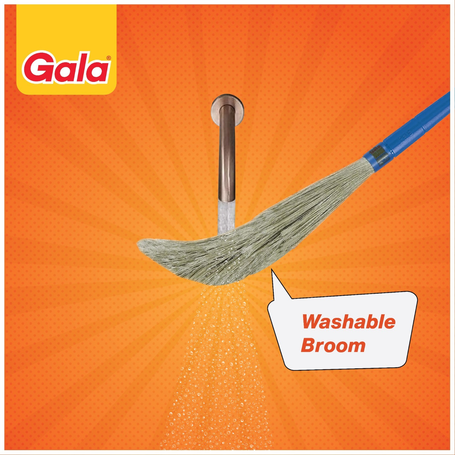 Image of GALA No Dust XL Plastic Wet and Dry Broom (Blue)