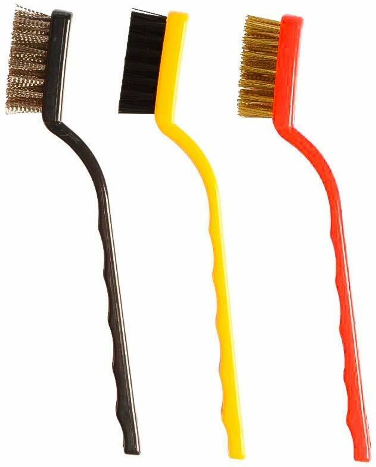 ABOGLINE Plastic Cleaning Tool Kit Wire Brushes with Brass, Nylon, Stainless Steel Bristles (Set of 3) Block Brush