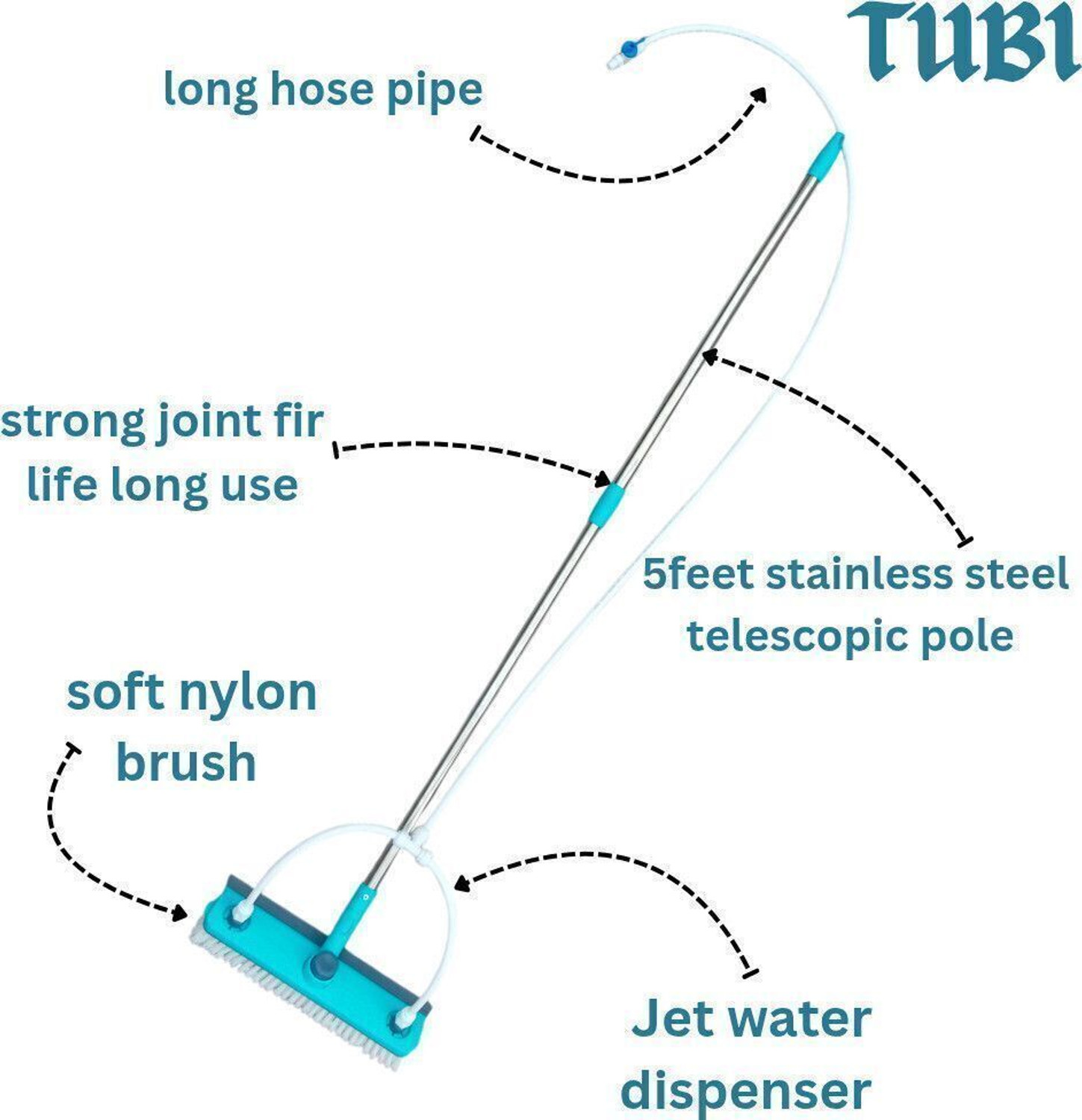 Image of Tubi solar panel cleaning brush Nylon Wet and Dry Brush