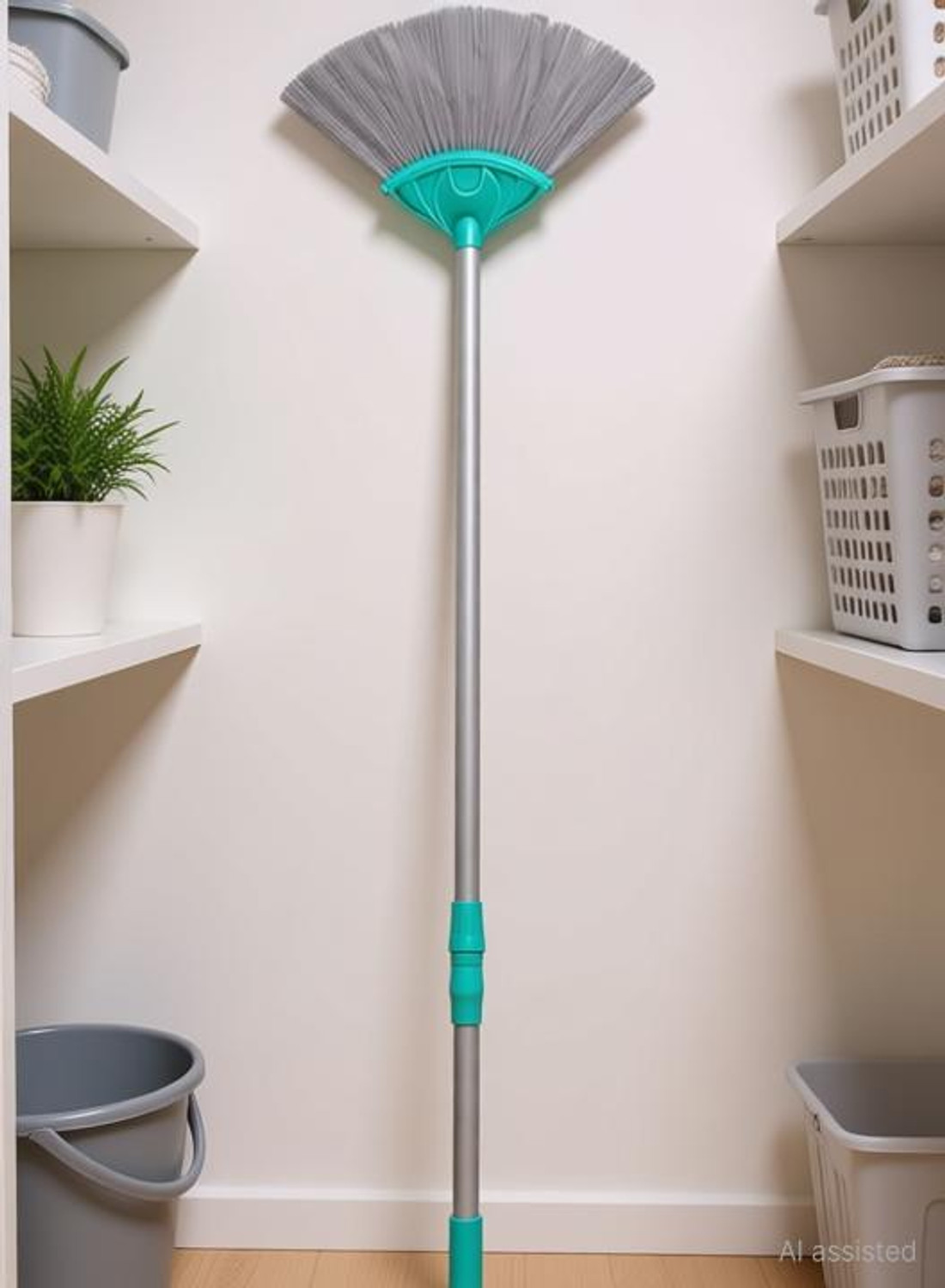 Image of Barkati Iron Jala Broom Stick for Ceiling for Home Office Clean Hidden Corners Plastic Dry Broom