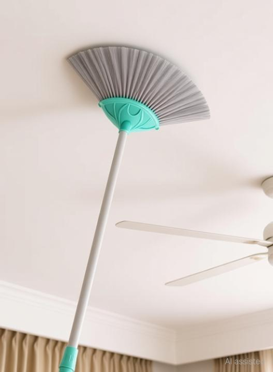 Image of Barkati Iron Jala Broom Stick for Ceiling for Home Office Clean Hidden Corners Plastic Dry Broom
