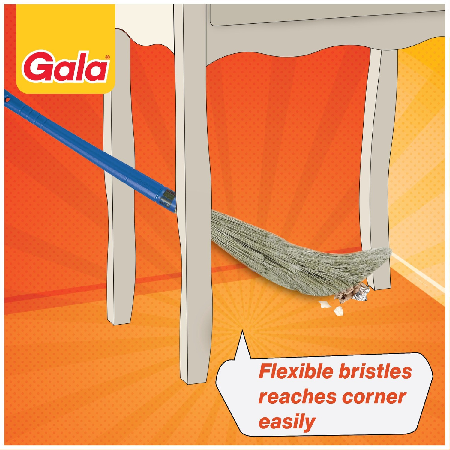 Image of GALA No Dust XL Plastic Wet and Dry Broom (Blue)