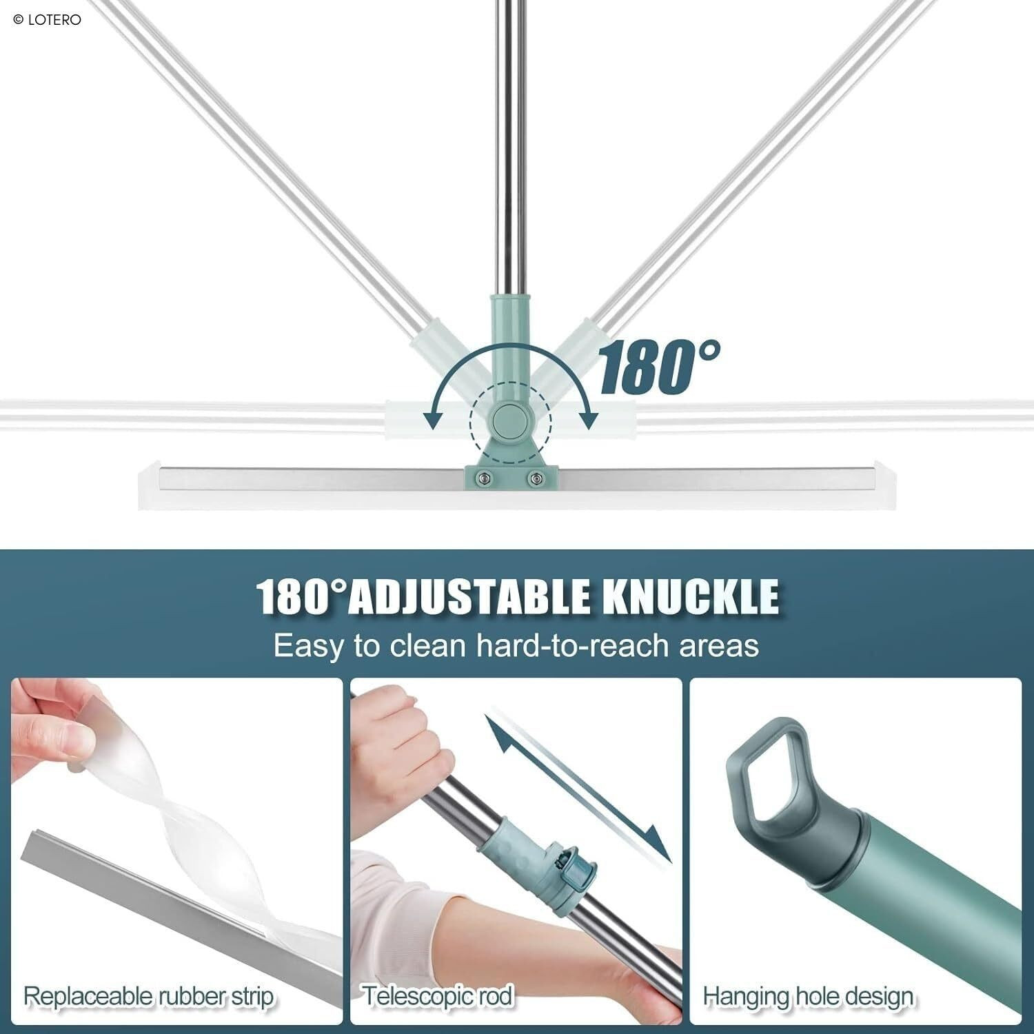Image of ZEBREOLINE Floor Wiper with Silicone Blade Magic Broom Water Squeegee for Floor Cleaning Floor Wiper