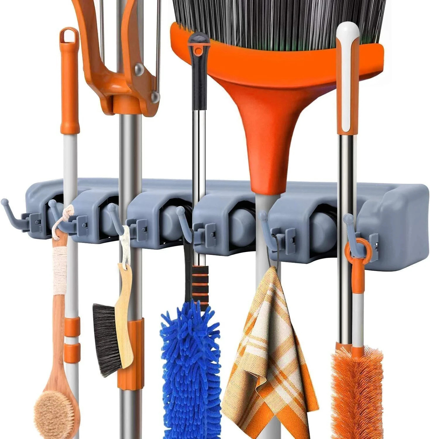 Adhegrip Grey Polypropylene Broom Holder