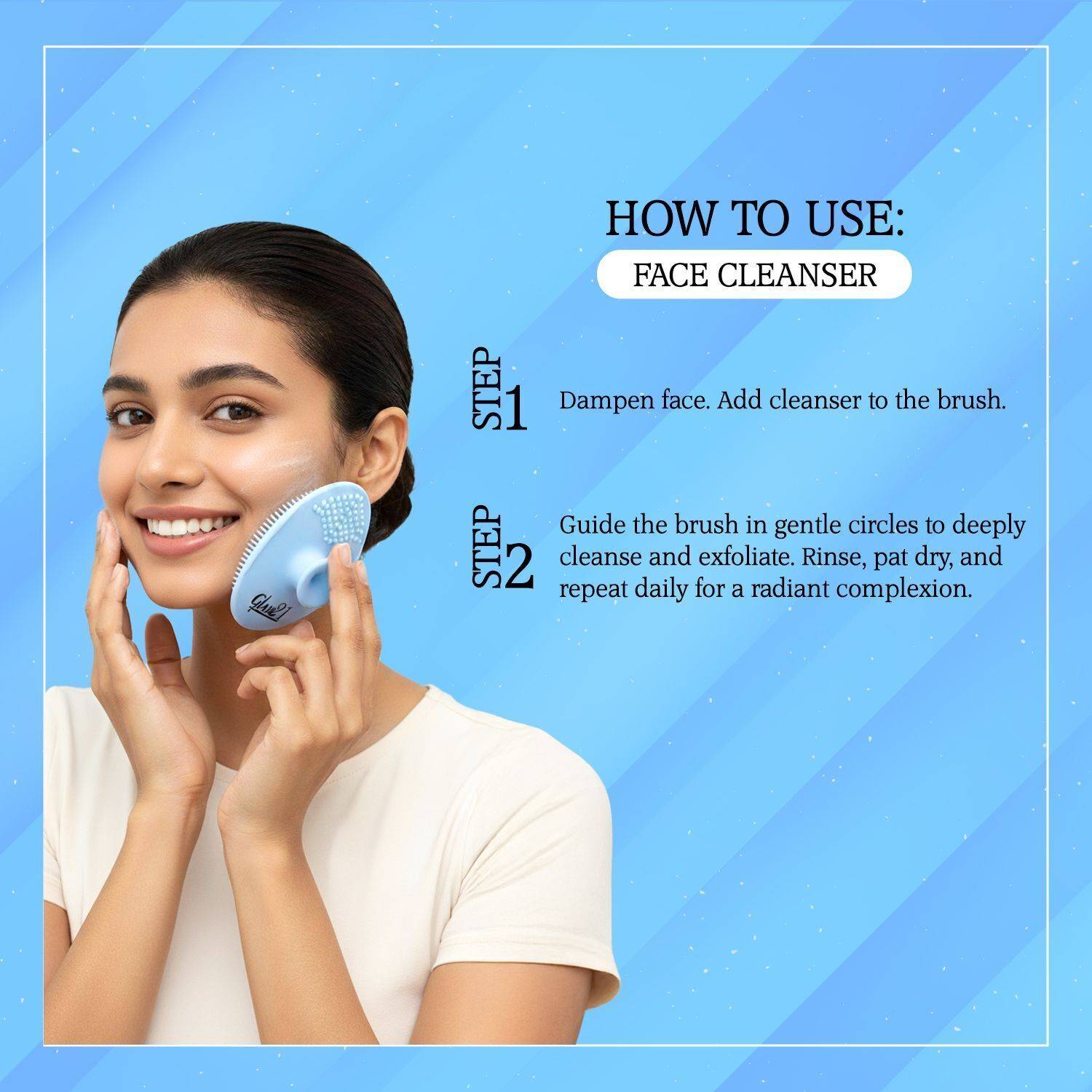 Glam21 Silicone Face Cleanser Scrubber, Blackhead Remover - Image 4