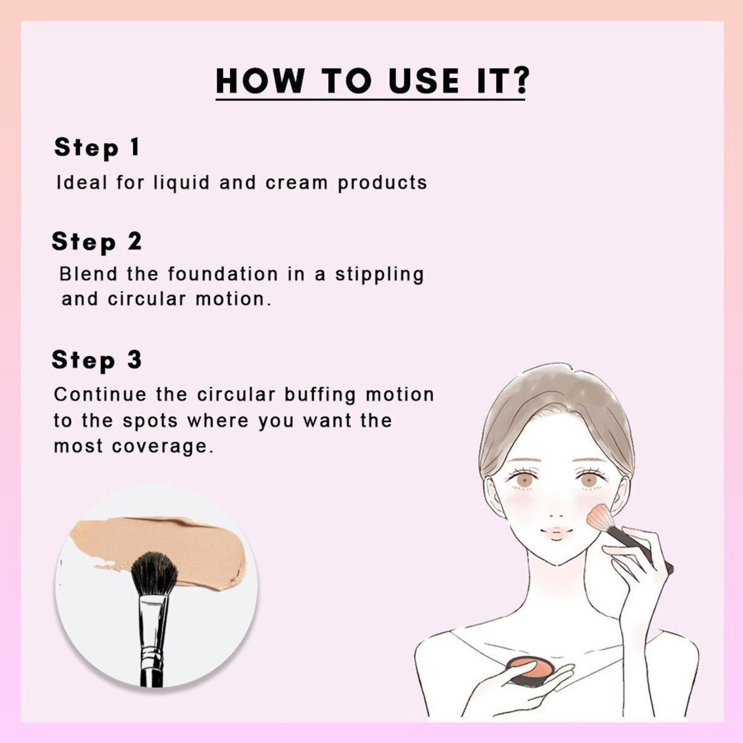 Image of CUFFS N LASHES F016 Foundation Brush - High Performance, Soft Bristles