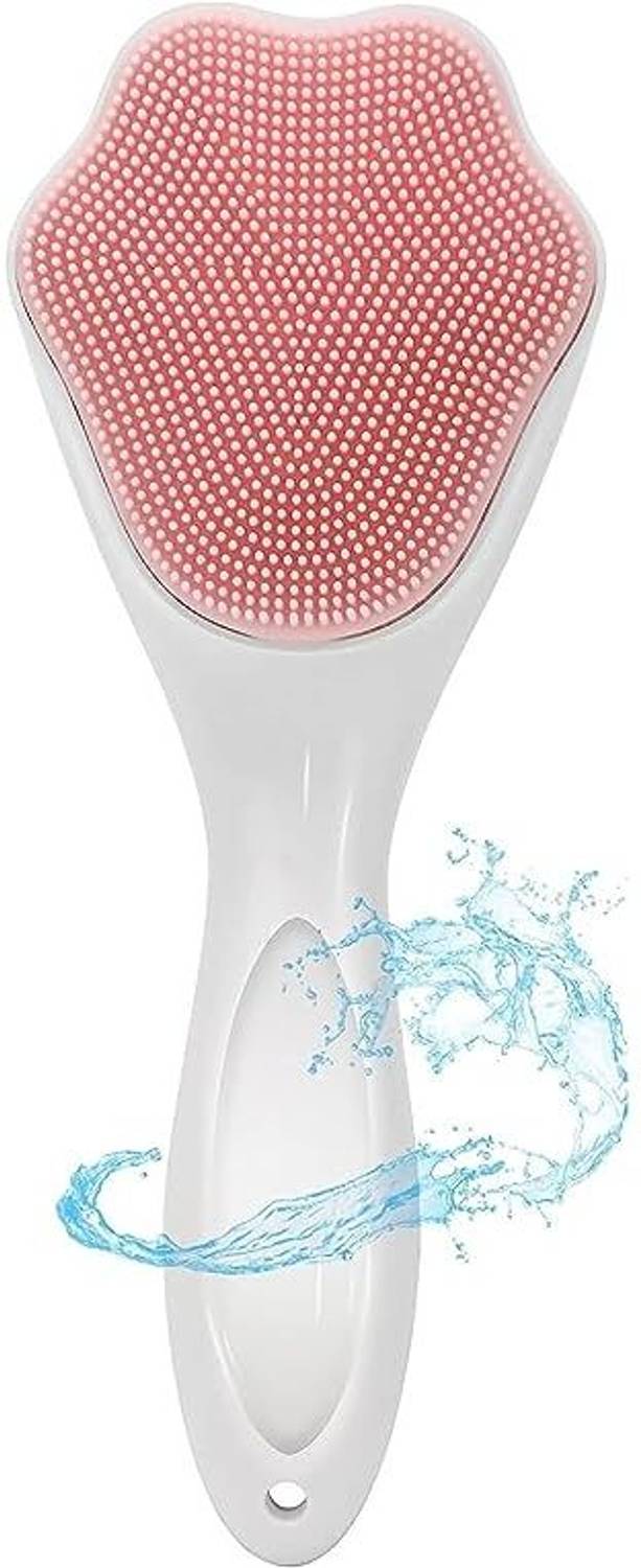 4tens Silicone Face Scrubber Exfoliating Brush, Manual Handheld Facial Cleansing Brush