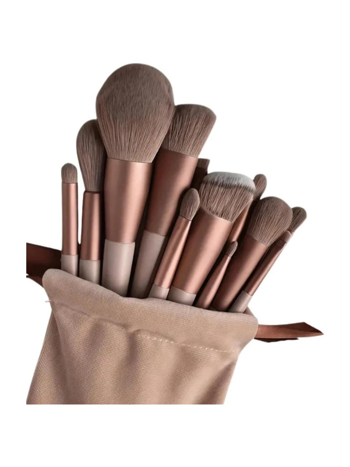 Image of SHELLU Makeup Brush Sets - 12 Pcs Brown Makeup Brushes (Pack of 13)