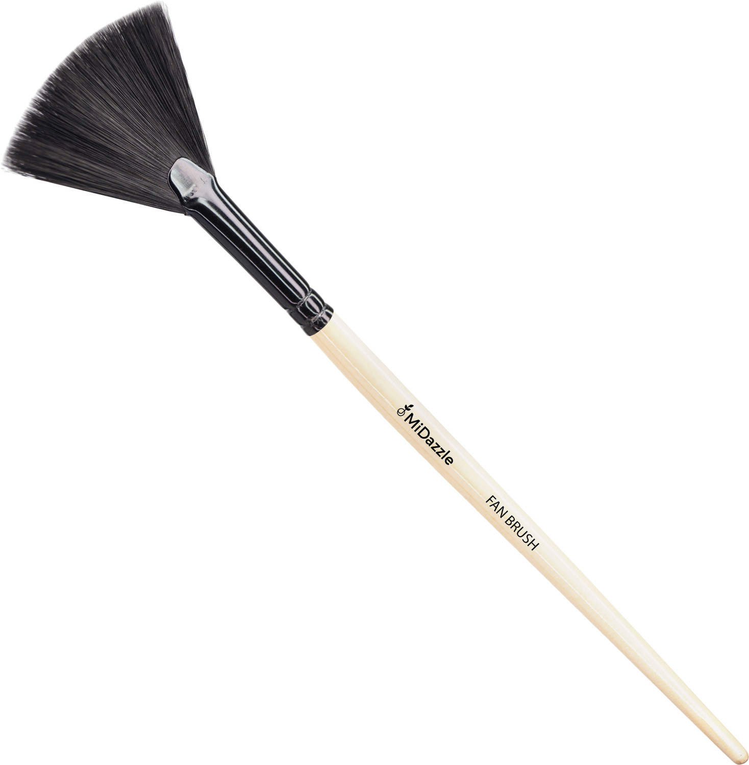 Image of Omidazzle Premium Wooden Fan Brush - Soft Bristles for Highlighter