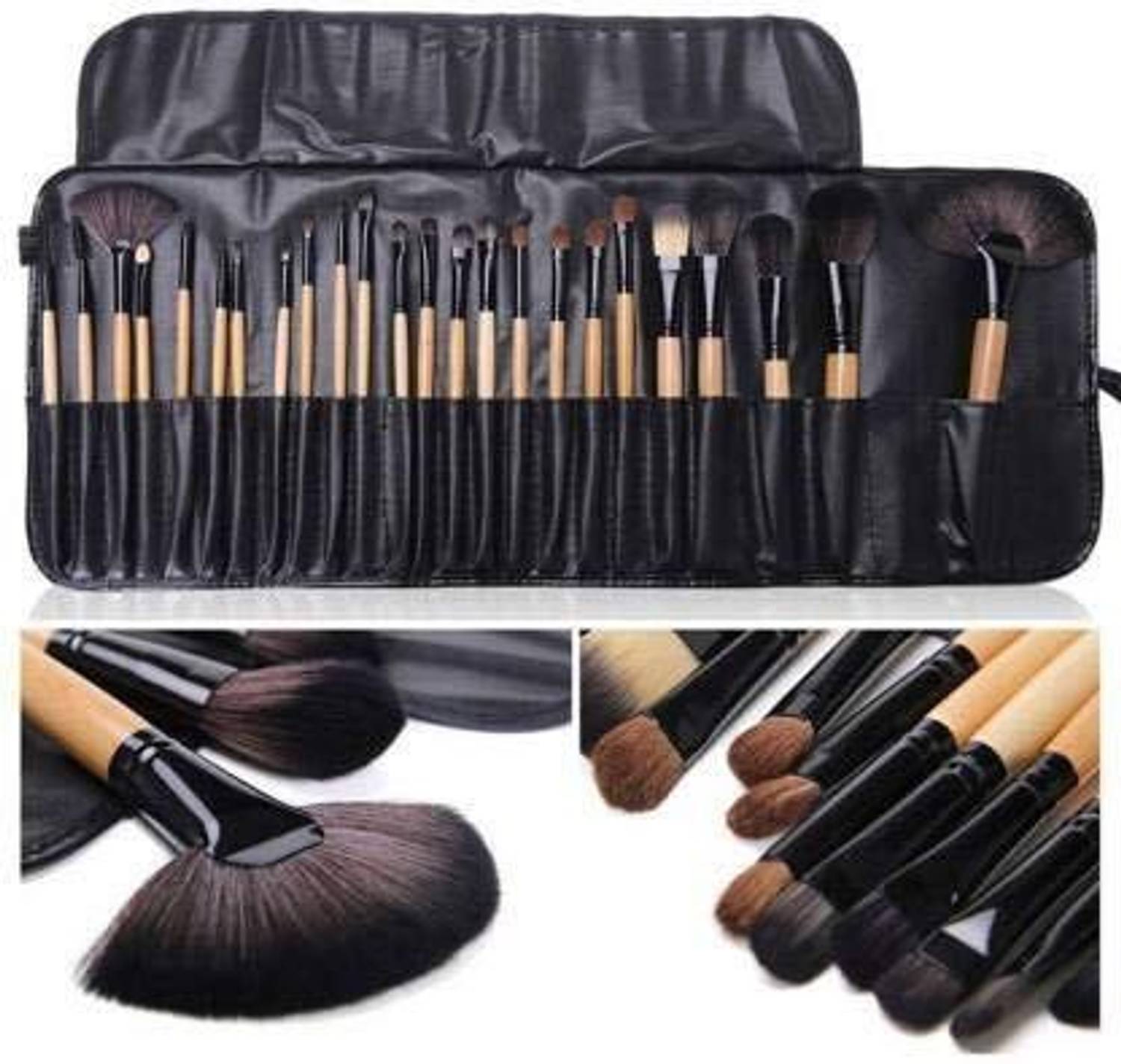 Misfits G Soft Bristle Makeup Brush Set With Pu Leather Case - Bl