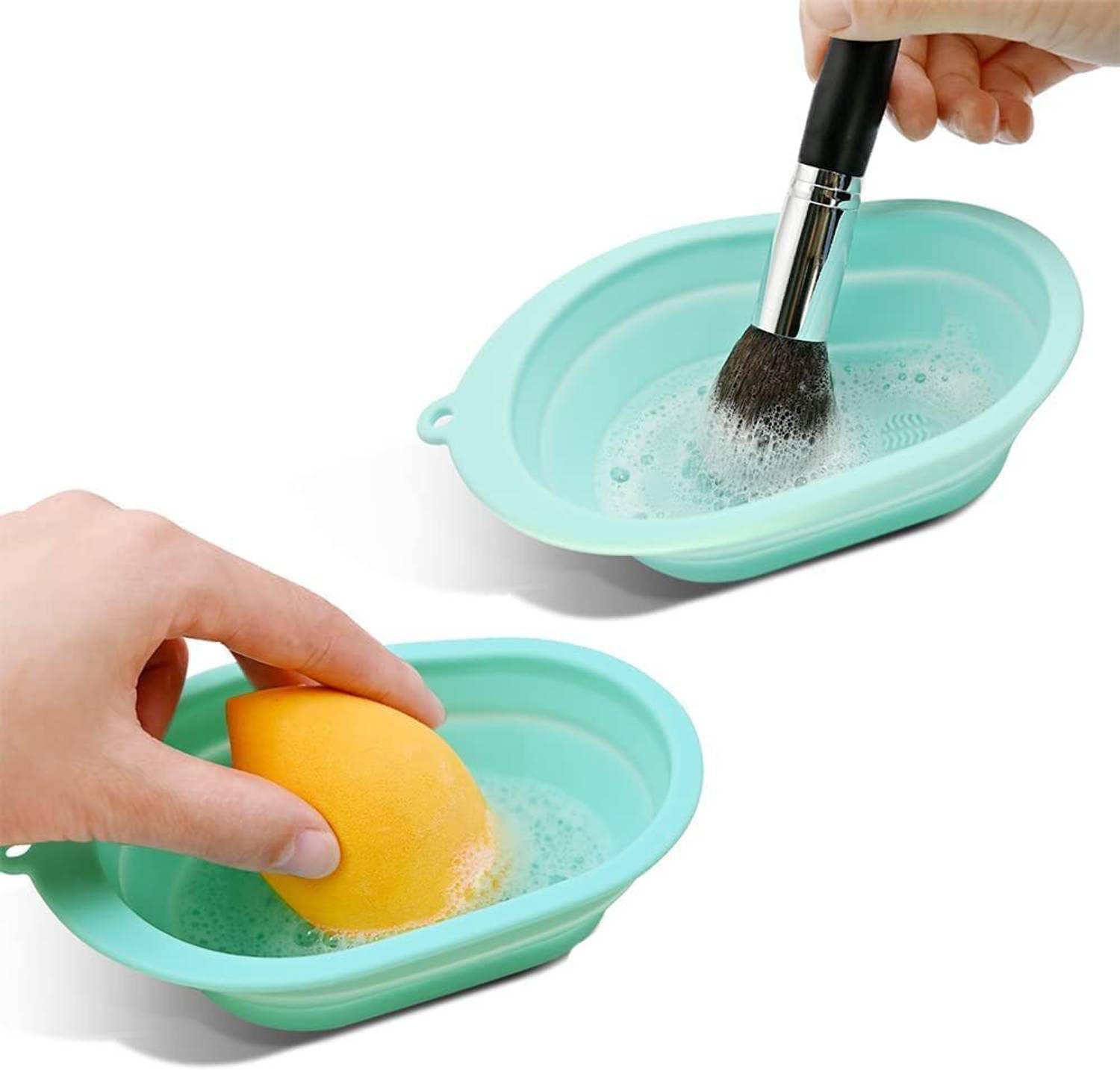 Airi creations Makeup Brush Cleaning Mat / Bowl, Soft and Durable Silicone Cosmetic Cleaner Pad