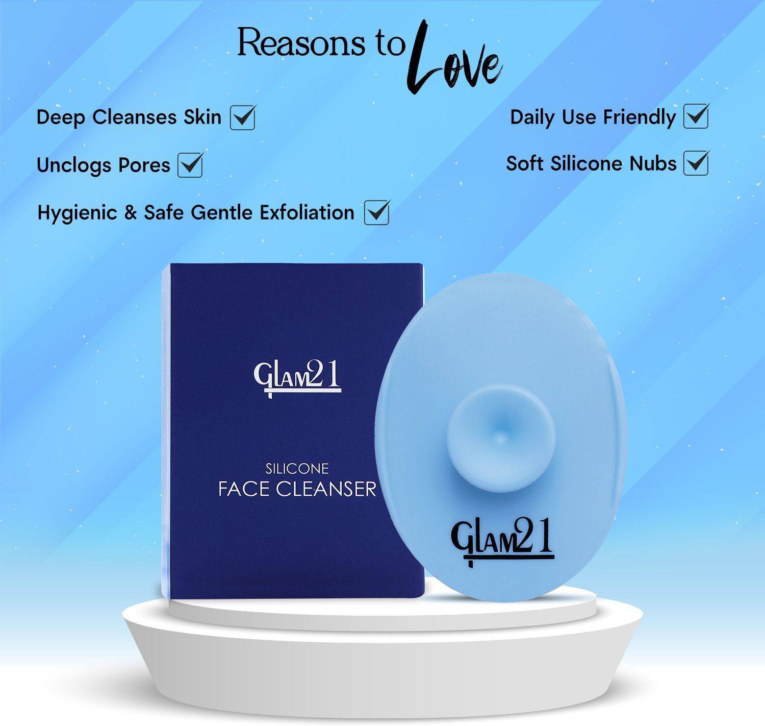 Glam21 Silicone Face Cleanser Scrubber, Blackhead Remover - Image 2