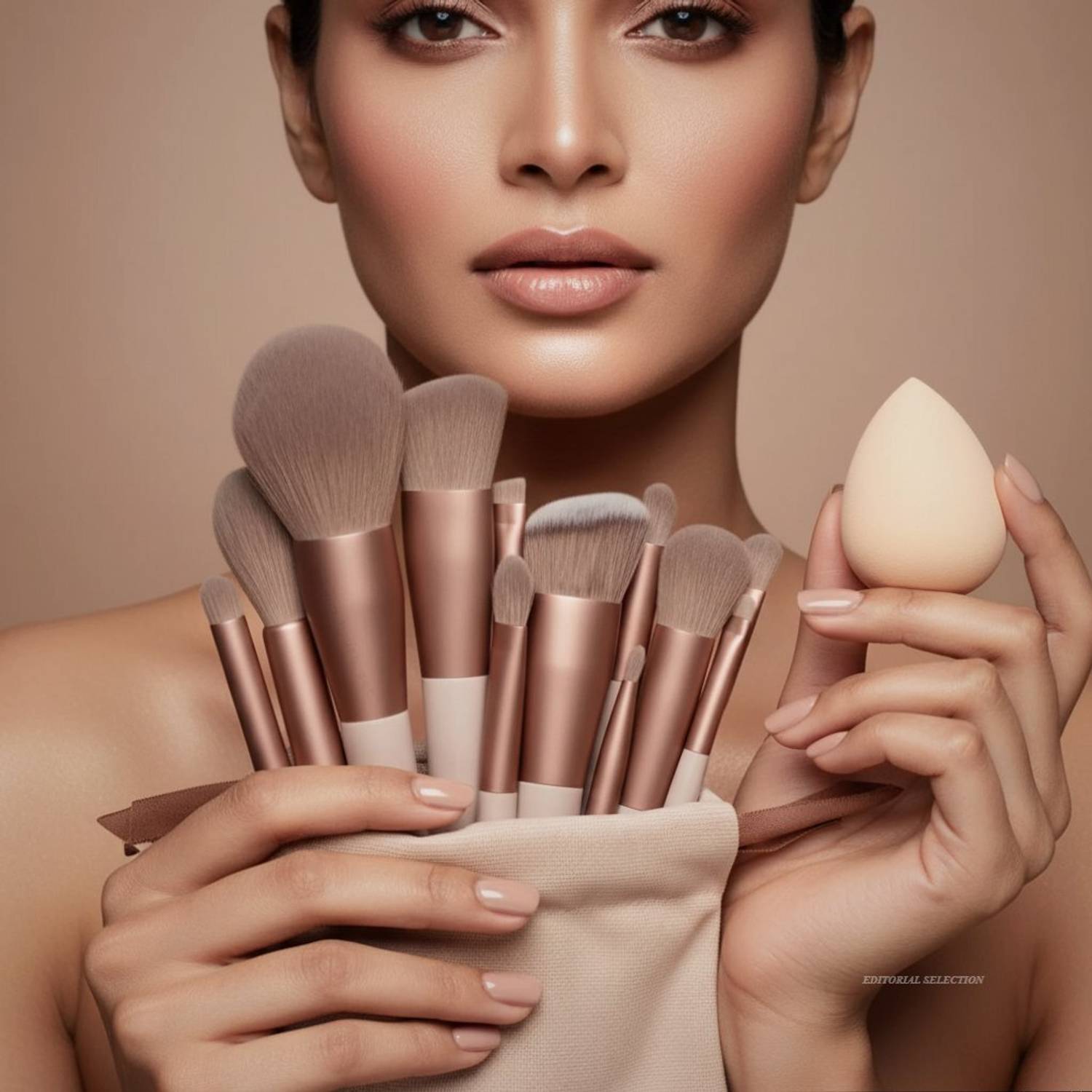 Bluezoo 13-Piece Makeup Brush Set with Beauty Sponge for Face & Eyes (14 pcs)