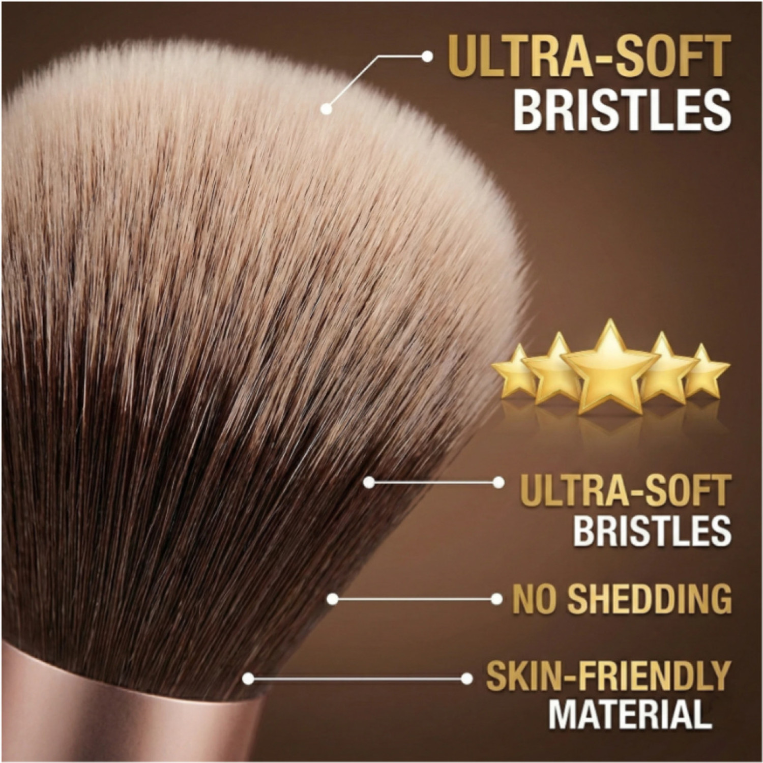 Image of Vidhmahi 17Pc Makeup Kit Set - 13 Brushes, 3 Blenders & Clean Sponge (Coffee)