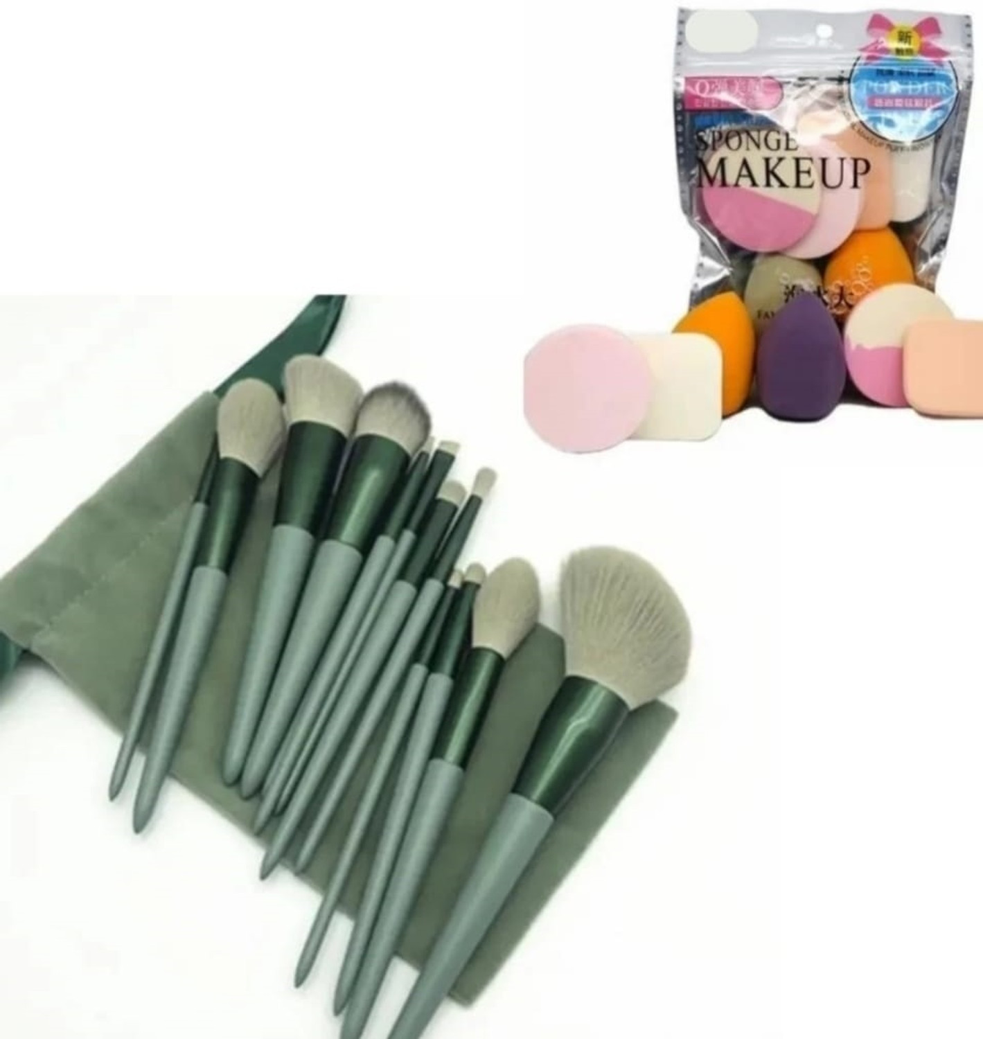 Image of MISTY ALLE 13 PCE MAKEUP BRUSHES WITH 6 IN 1 SPONGE PUFF
